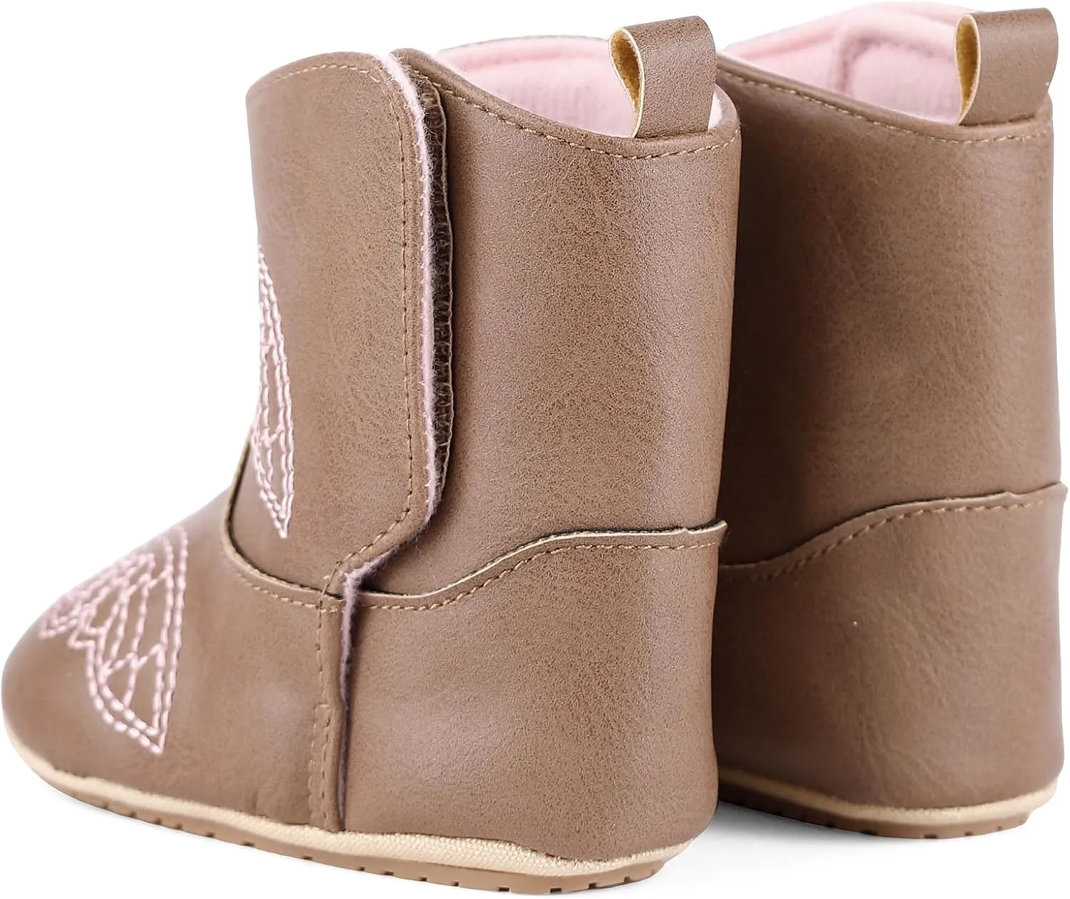 ESTAMICO Baby Girls Embroidery Western Boots