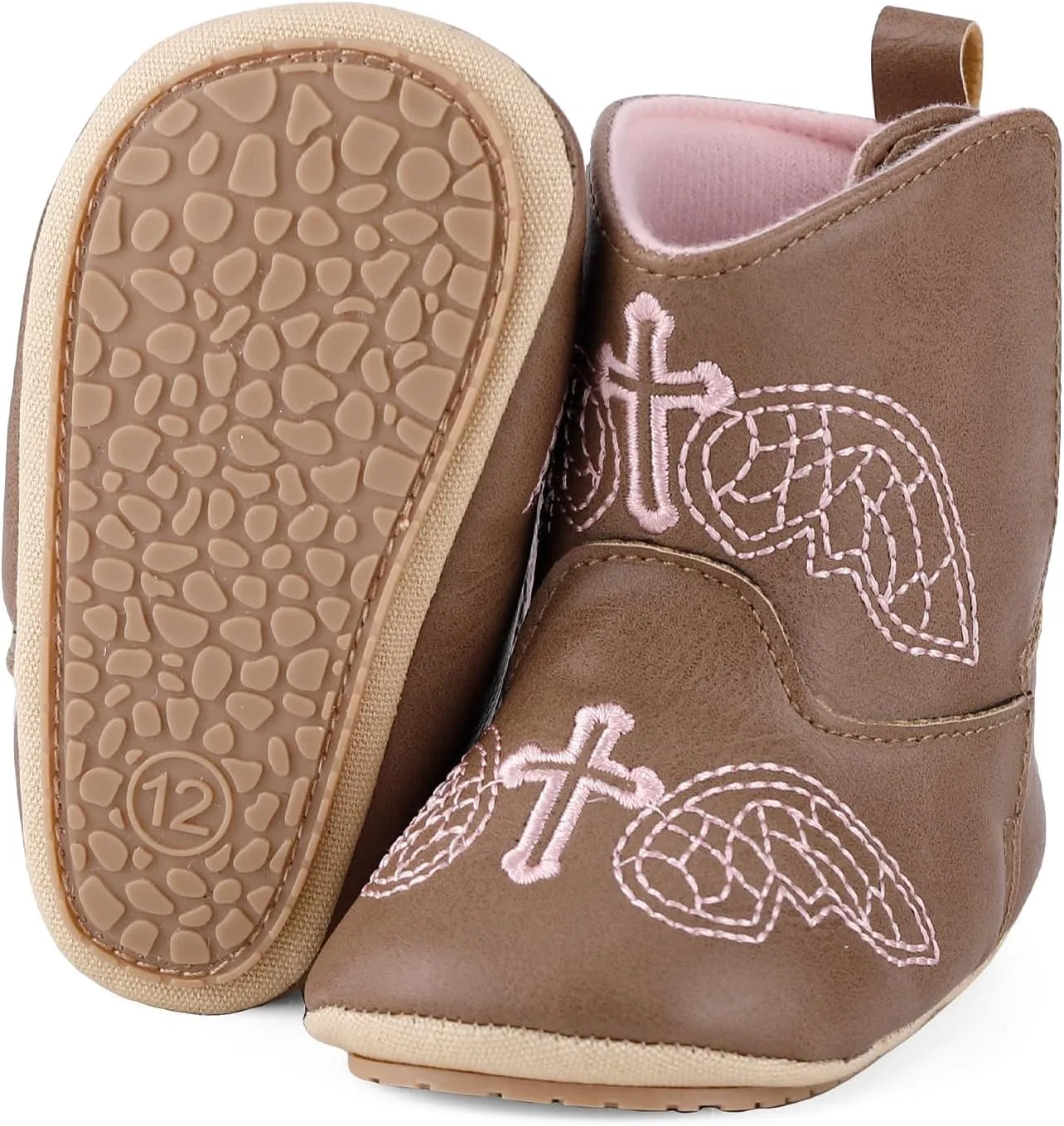 ESTAMICO Baby Girls Embroidery Western Boots