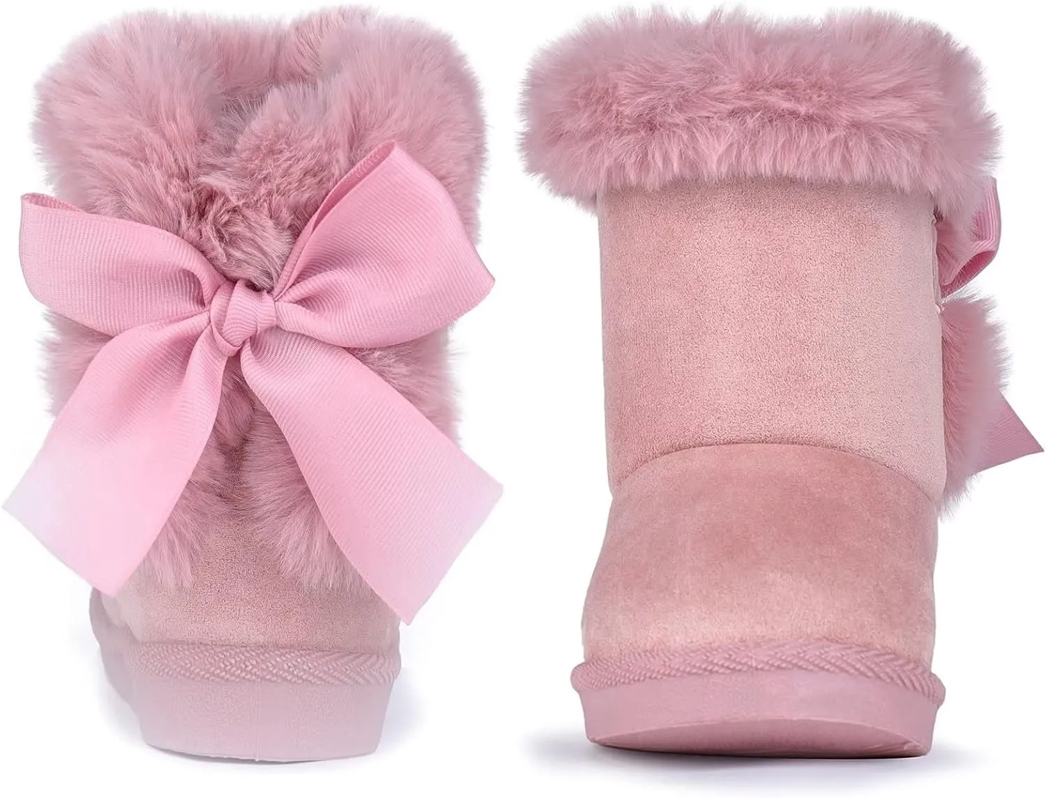 FANTURE Toddler Snow Boots for Girls Boys Winter Warm Fur Lined Kids Non Slip Outdoor Shoes (Toddler/Little Kid)
