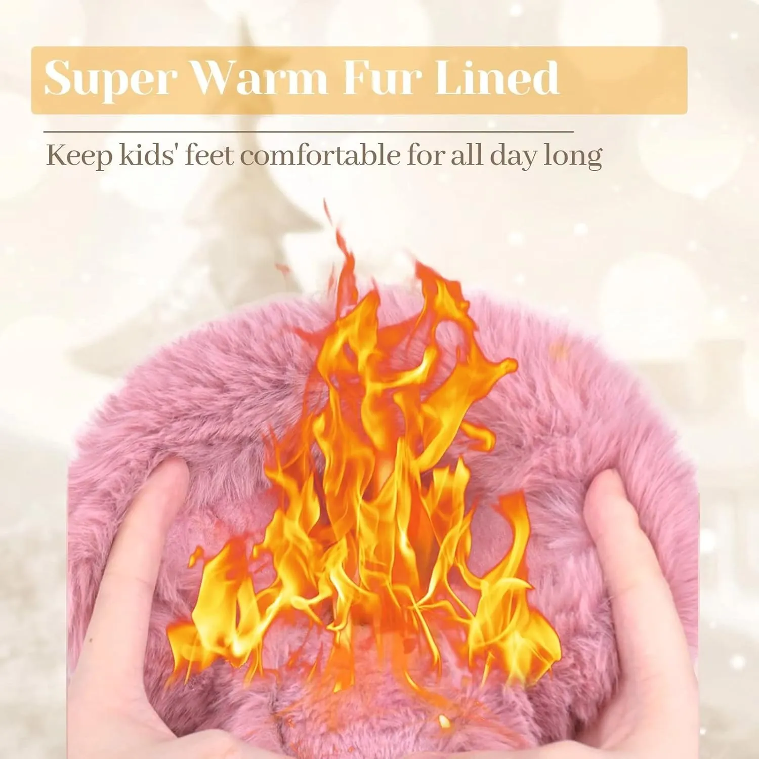 FANTURE Toddler Snow Boots for Girls Boys Winter Warm Fur Lined Kids Non Slip Outdoor Shoes (Toddler/Little Kid)
