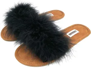 FAYUEKEY Comfy Slippers for Women Open Toe Sexy Fluffy Furry Soft Cute Slides Indoor Outdoor Flats Shoes