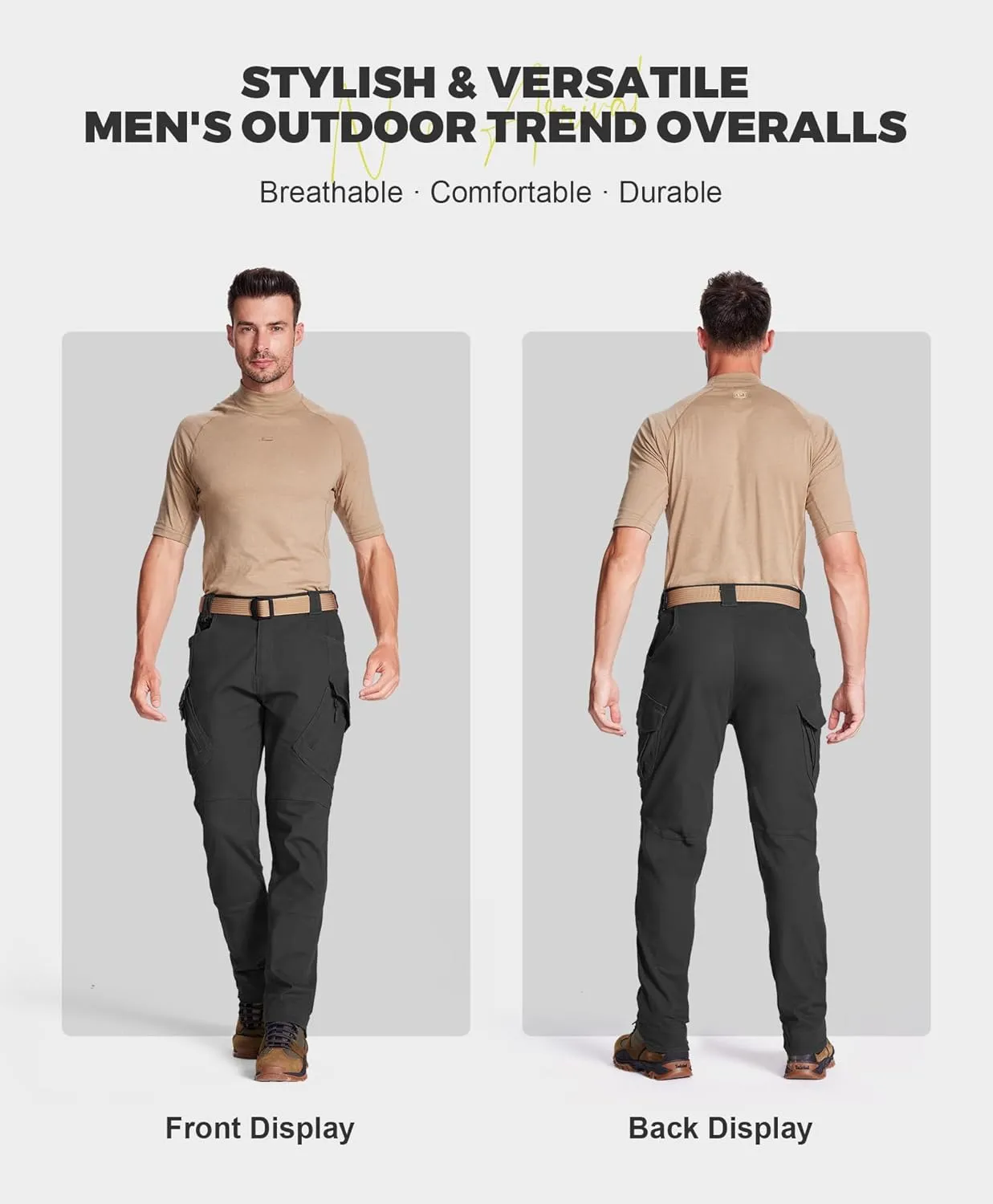 FEDTOSING Tactical Pants for Men with 9 Pockets Cotton Cargo Work Military Trousers Stretch Hiking Combat Rip-Stop Pants