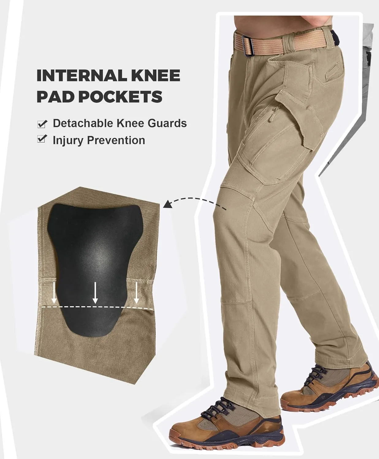 FEDTOSING Tactical Pants for Men with 9 Pockets Cotton Cargo Work Military Trousers Stretch Hiking Combat Rip-Stop Pants