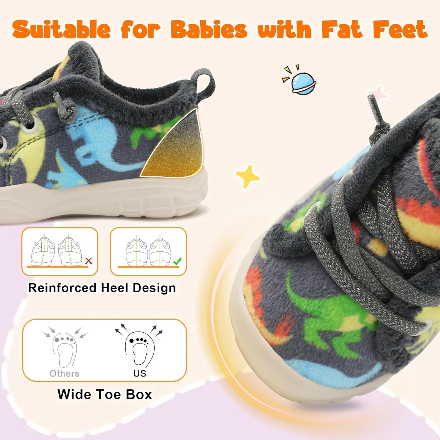 FEETCITY Wide Boys & Girls Winter Shoes - Barefoot & Walking Shoes, Slip On, Tennis Design