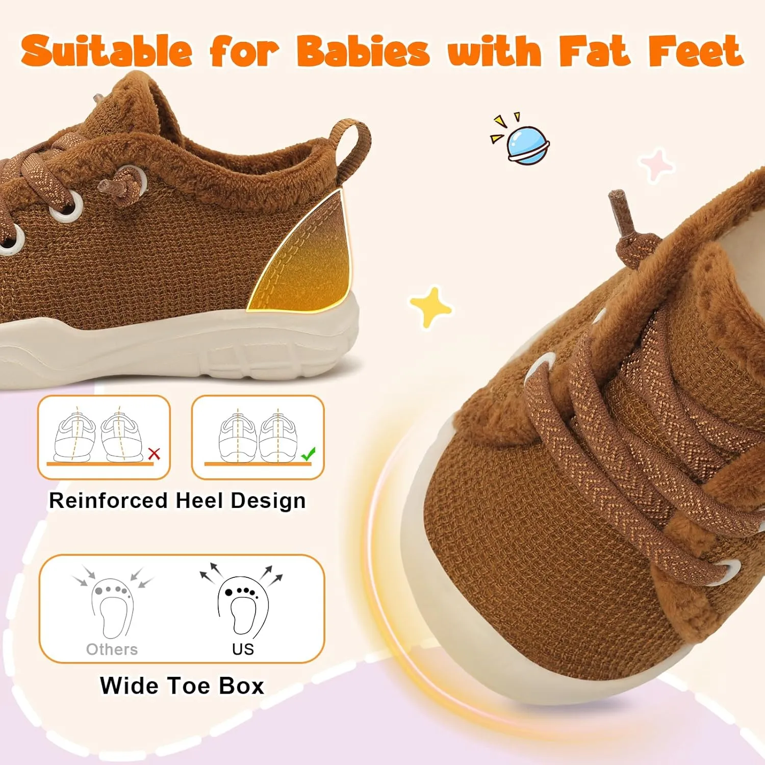 FEETCITY Wide Boys & Girls Winter Shoes - Barefoot & Walking Shoes, Slip On, Tennis Design