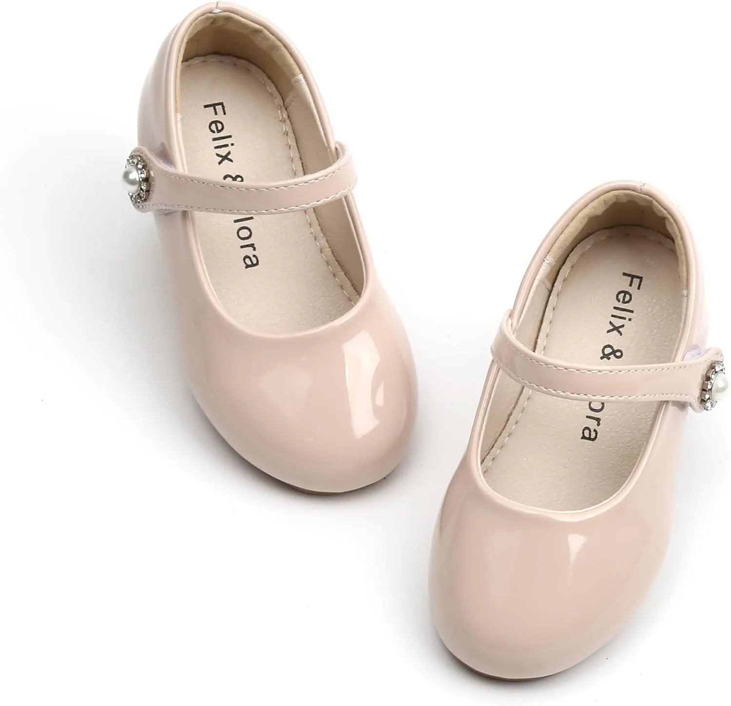 Felix & Flora Girls Toddler Little Ballet Shoes - Flower Girls Mary Jane Flats Dress Shoes Party Wedding