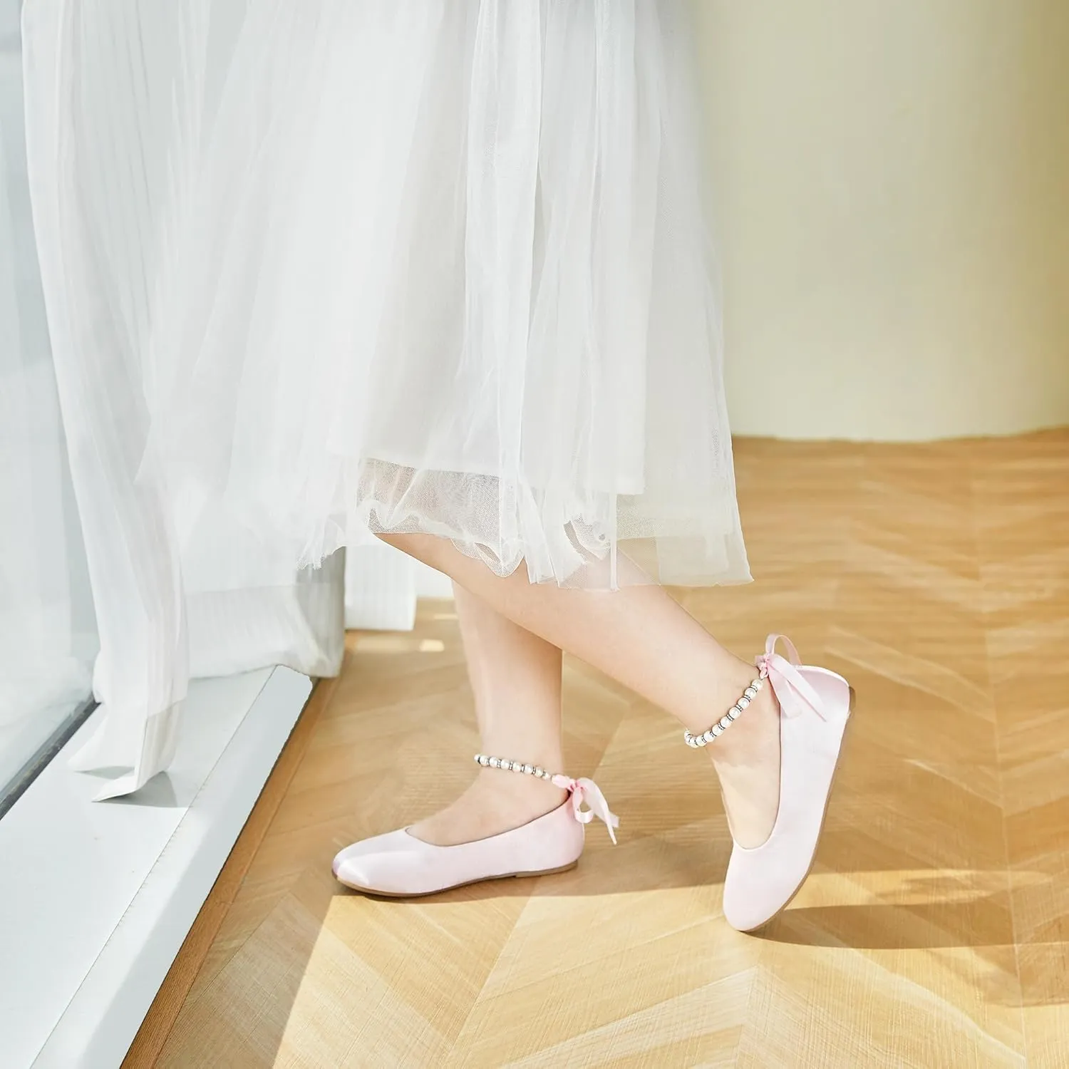 Felix & Flora Girls Toddler Little Ballet Shoes - Flower Girls Mary Jane Flats Dress Shoes Party Wedding