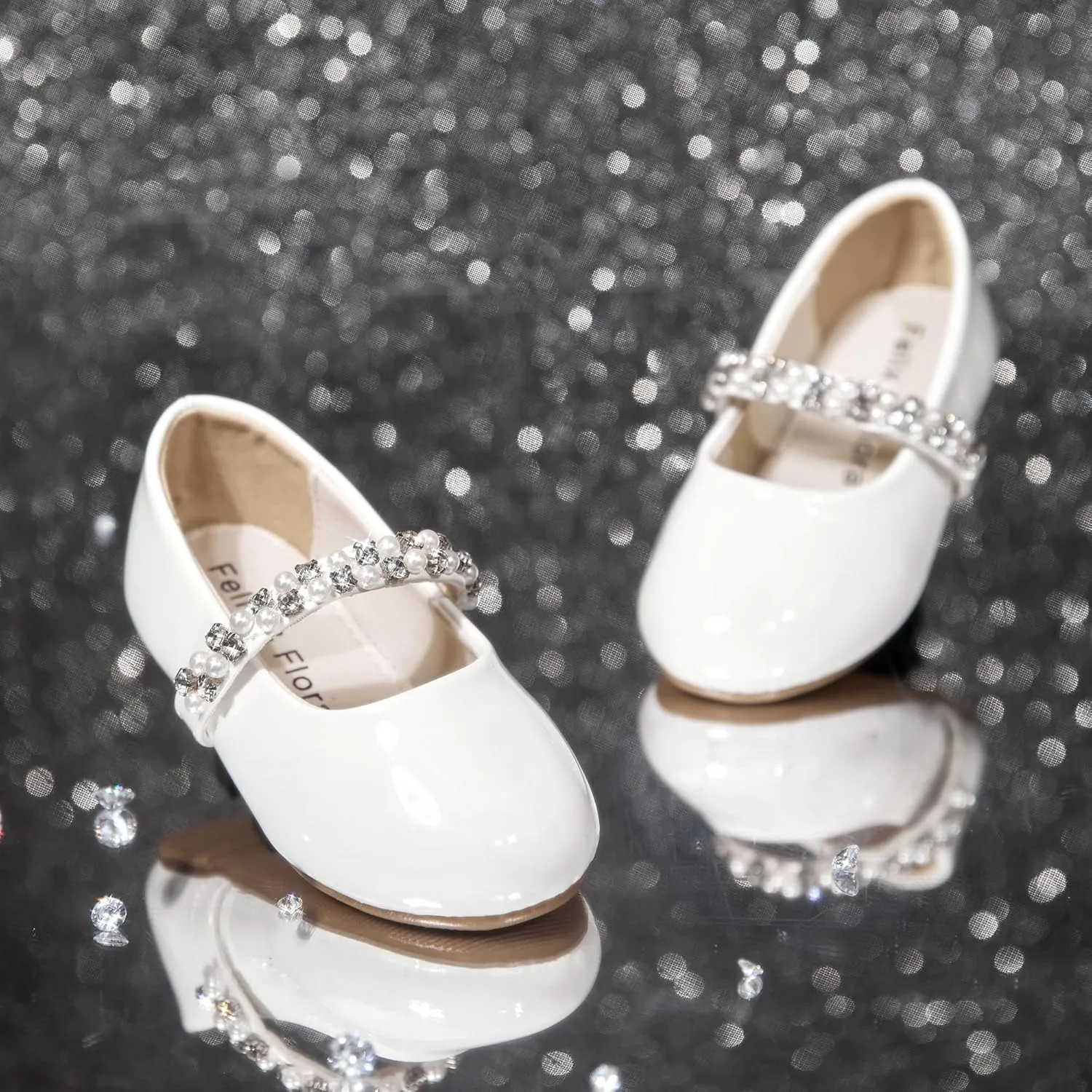 Felix & Flora Girls Toddler Little Ballet Shoes - Flower Girls Mary Jane Flats Dress Shoes Party Wedding