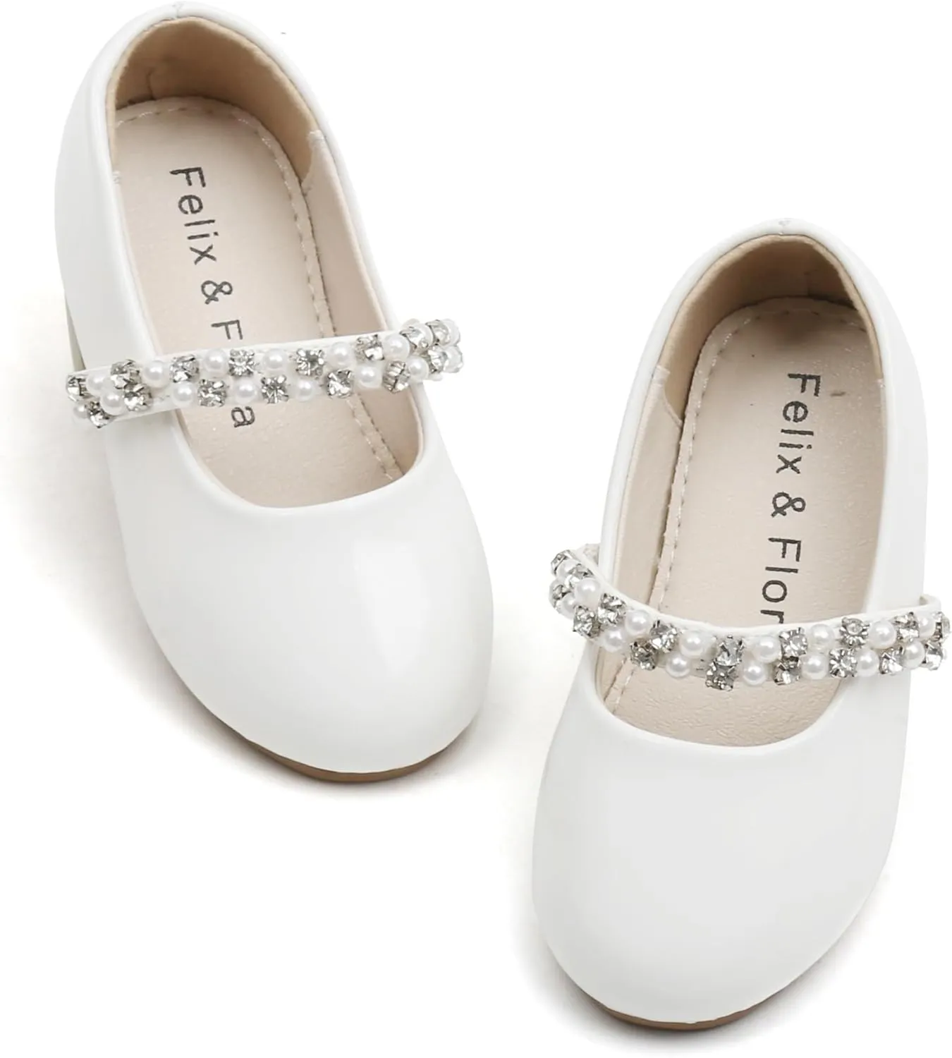 Felix & Flora Girls Toddler Little Ballet Shoes - Flower Girls Mary Jane Flats Dress Shoes Party Wedding