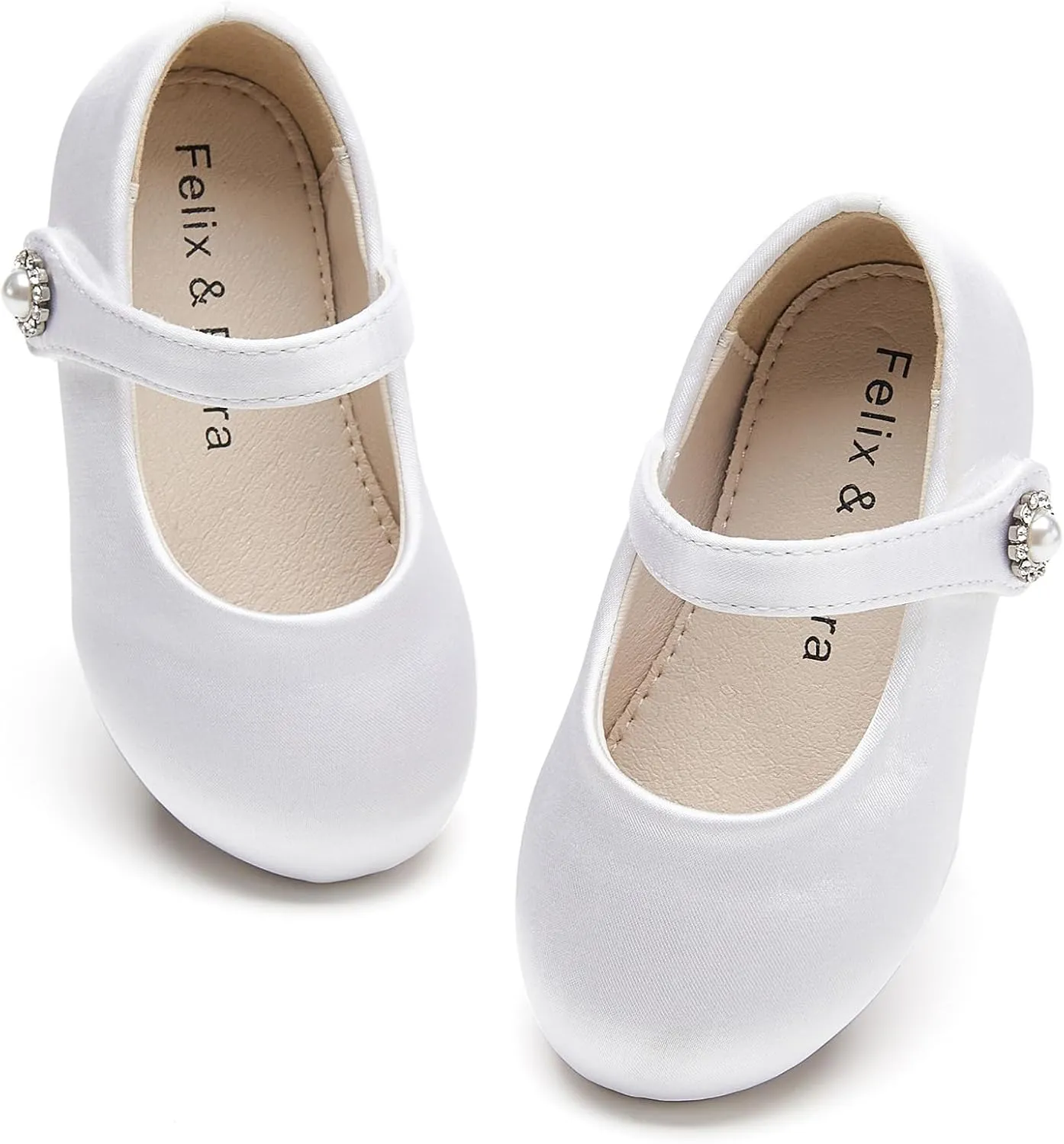 Felix & Flora Girls Toddler Little Ballet Shoes - Flower Girls Mary Jane Flats Dress Shoes Party Wedding
