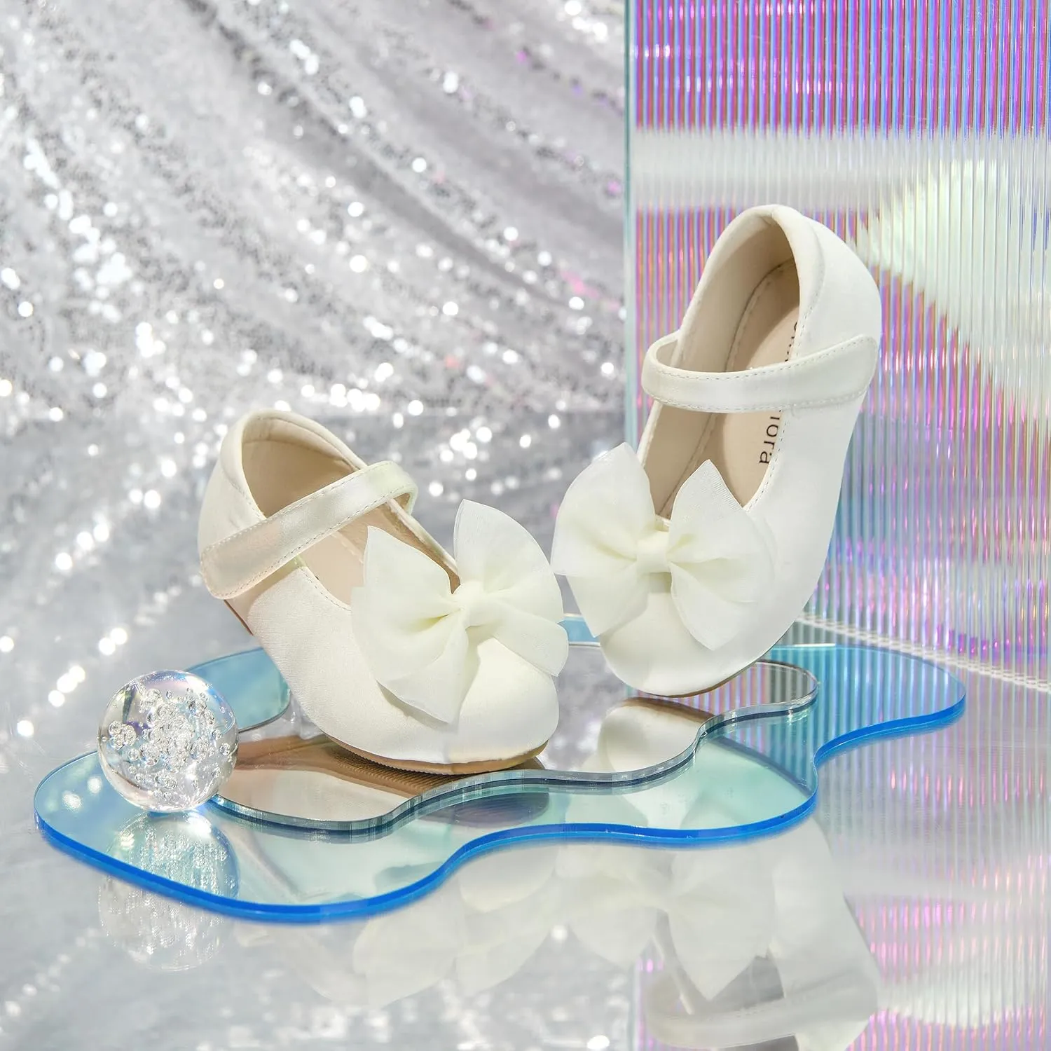 Felix & Flora Toddler Flower Girl Dress Shoes - Baby Girl Ballet Mary Jane Flats for Party School Wedding