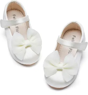 Felix & Flora Toddler Flower Girl Dress Shoes - Baby Girl Ballet Mary Jane Flats for Party School Wedding