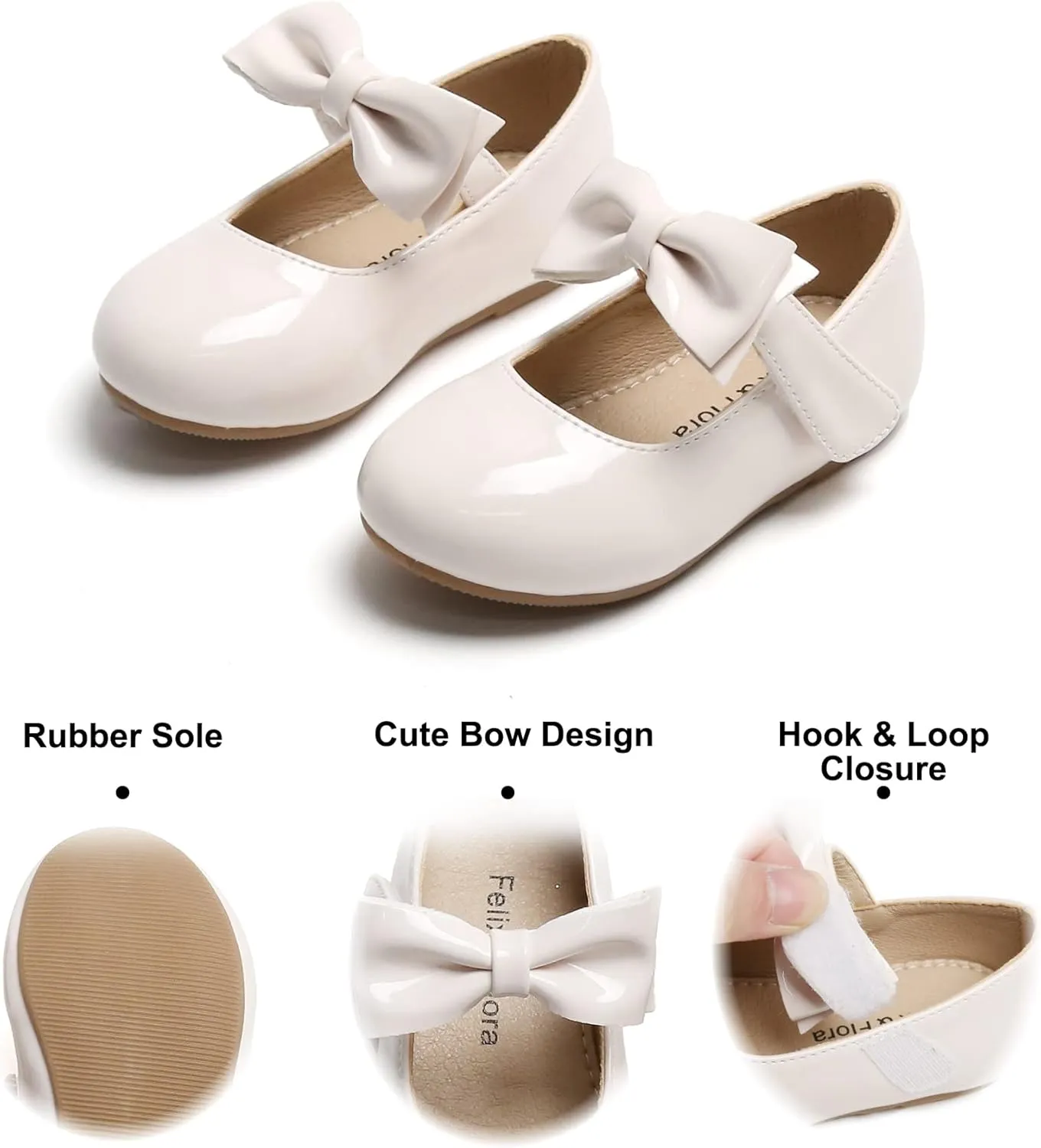 Felix & Flora Toddler Flower Girl Dress Shoes - Girl Ballet Flats Party School Shoes Wedding