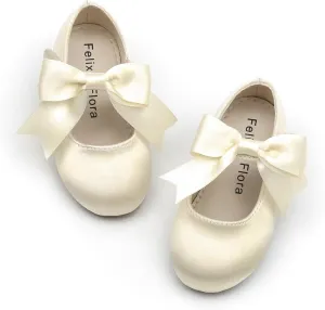 Felix & Flora Toddler Flower Girl Dress Shoes - Girl Ballet Flats Party School Shoes Wedding