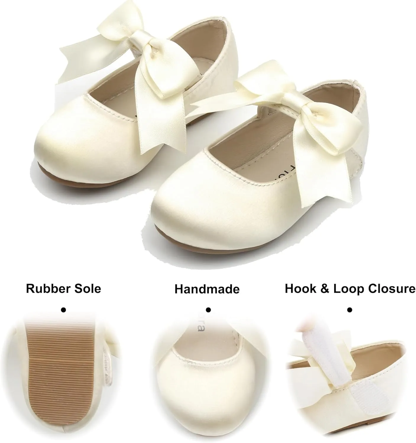 Felix & Flora Toddler Flower Girl Dress Shoes - Girl Ballet Flats Party School Shoes Wedding