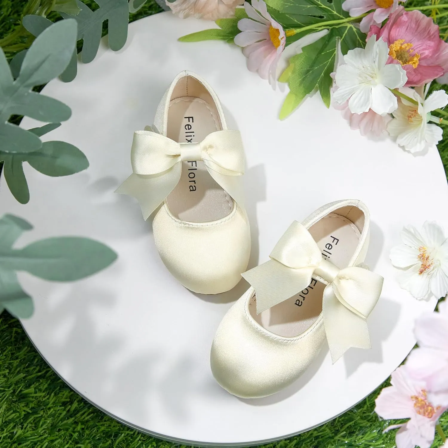 Felix & Flora Toddler Flower Girl Dress Shoes - Girl Ballet Flats Party School Shoes Wedding