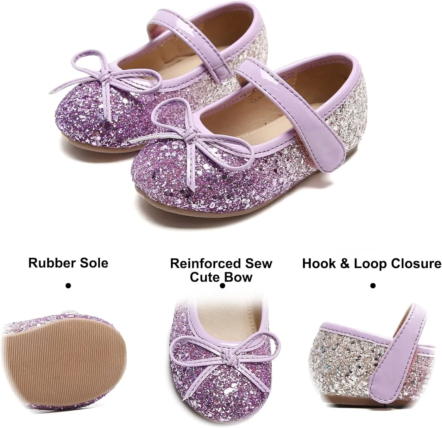 Felix & Flora Toddler Flower Girl Dress Shoes - Girl Ballet Flats Party School Shoes Wedding