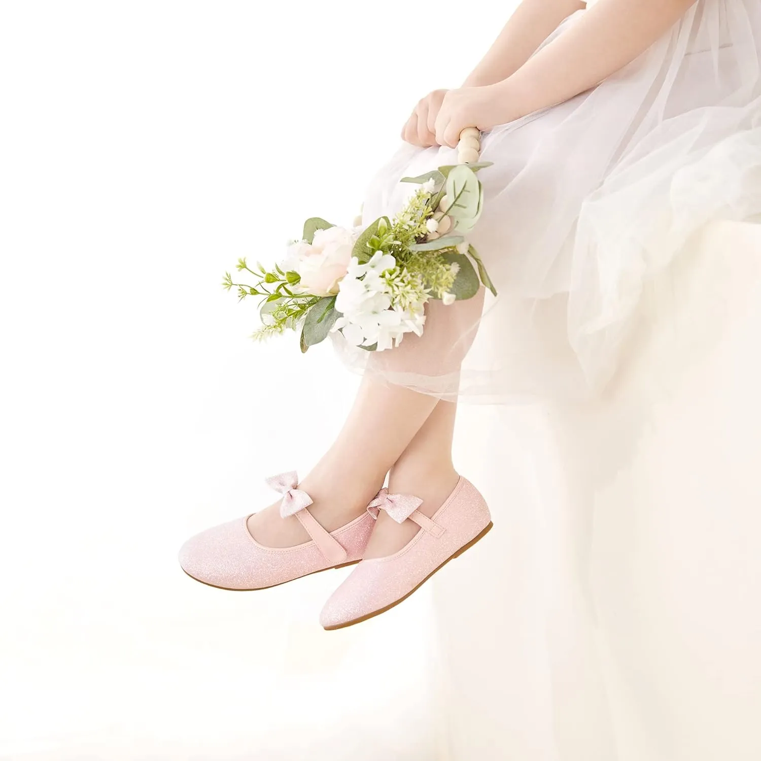 Felix & Flora Toddler Flower Girl Dress Shoes - Girl Ballet Flats Party School Shoes Wedding