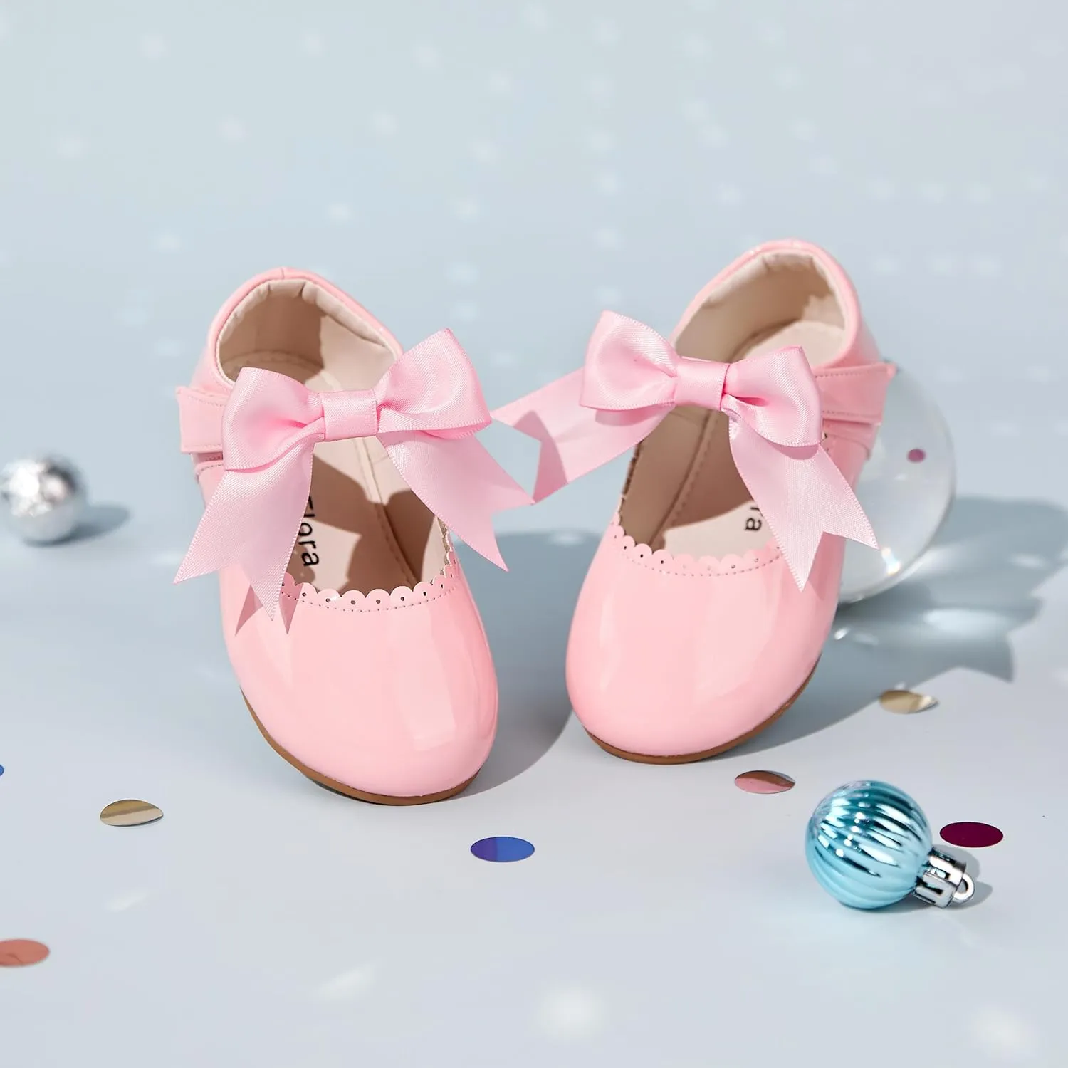 Felix & Flora Toddler Flower Girl Dress Shoes - Girl Ballet Flats Party School Shoes Wedding