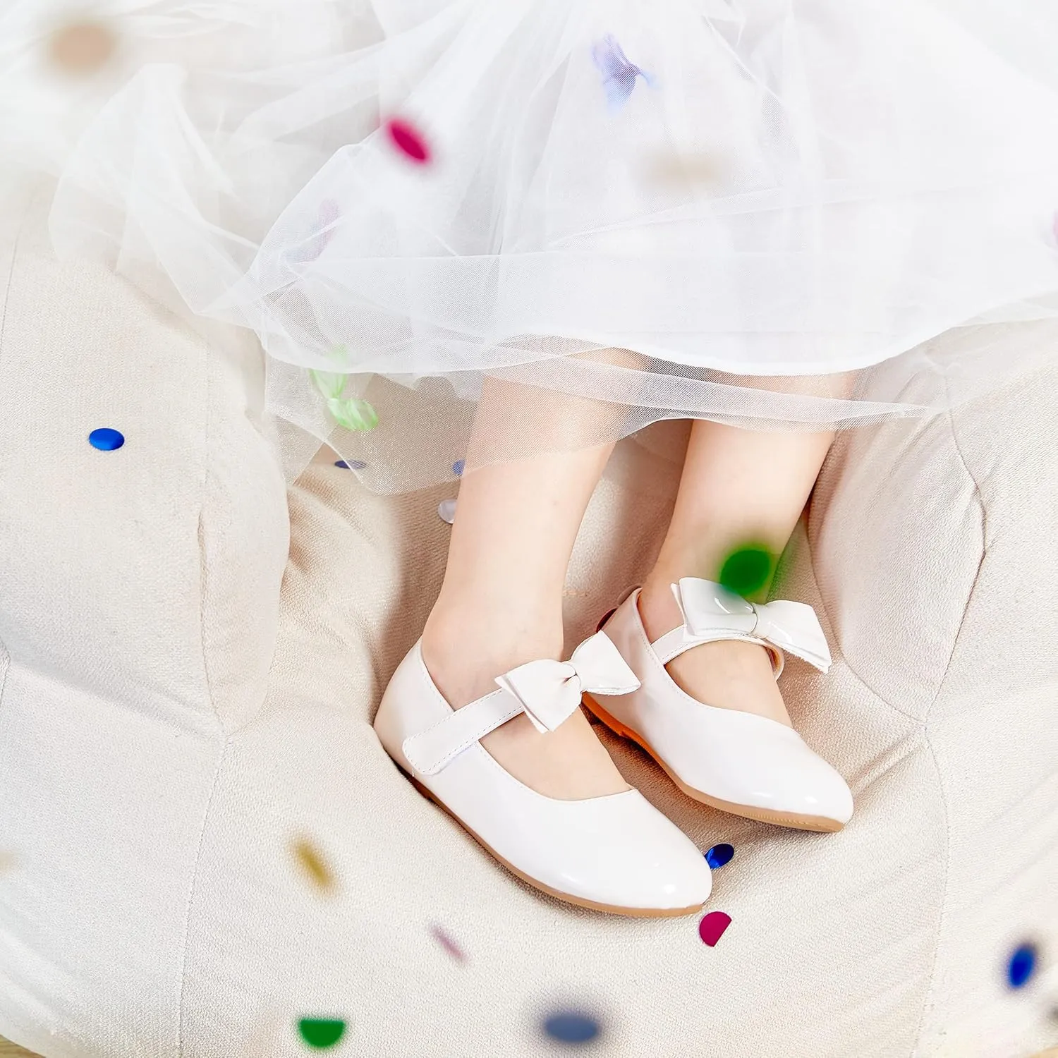 Felix & Flora Toddler Flower Girl Dress Shoes - Girl Ballet Flats Party School Shoes Wedding