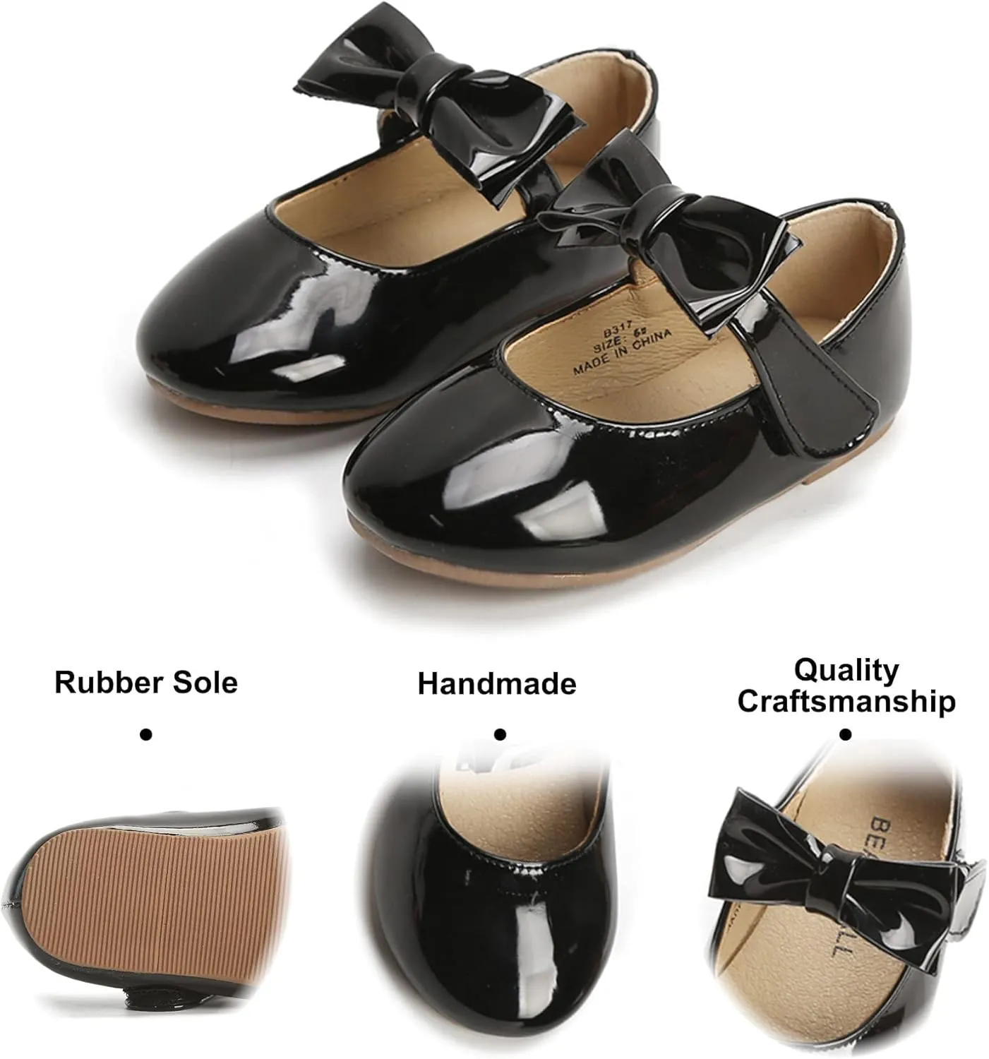 Felix & Flora Toddler Flower Girl Dress Shoes - Girl Ballet Flats Party School Shoes Wedding