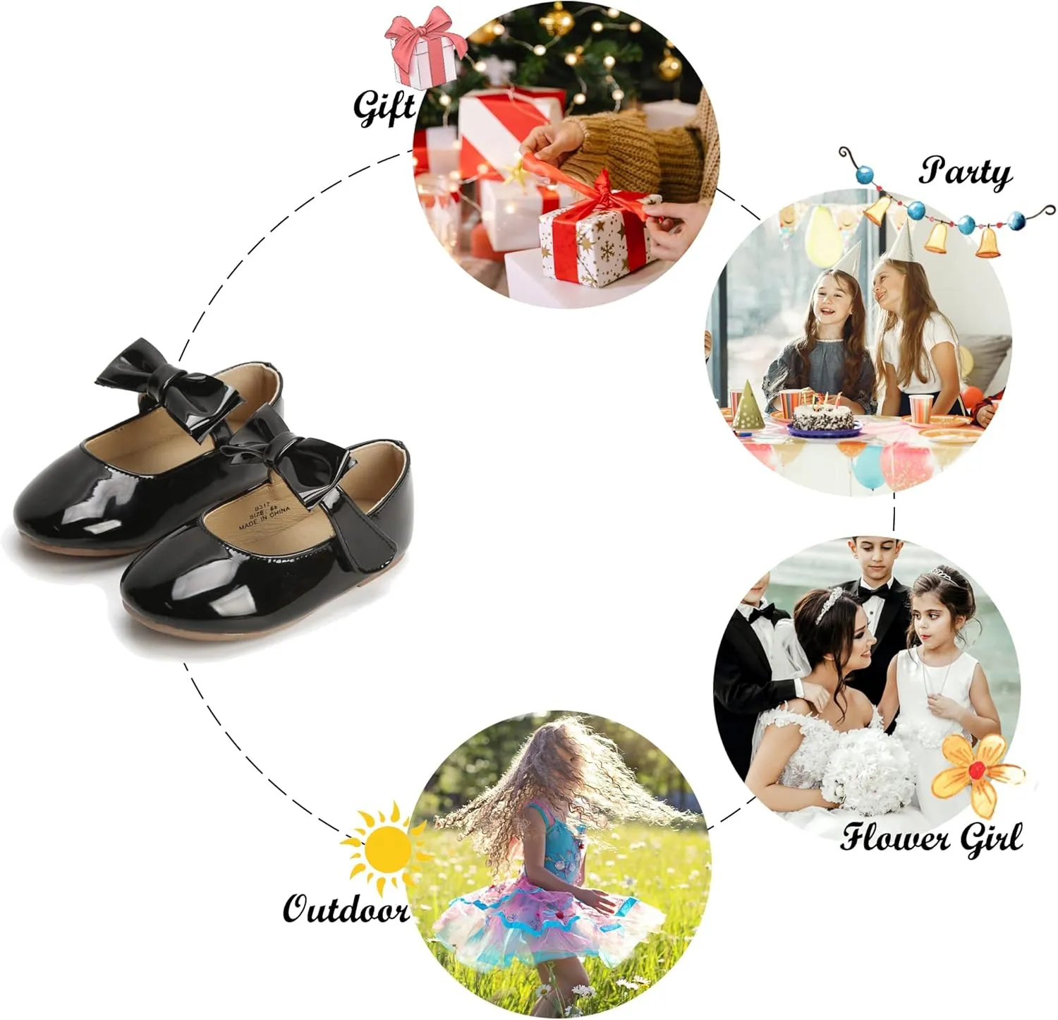 Felix & Flora Toddler Flower Girl Dress Shoes - Girl Ballet Flats Party School Shoes Wedding
