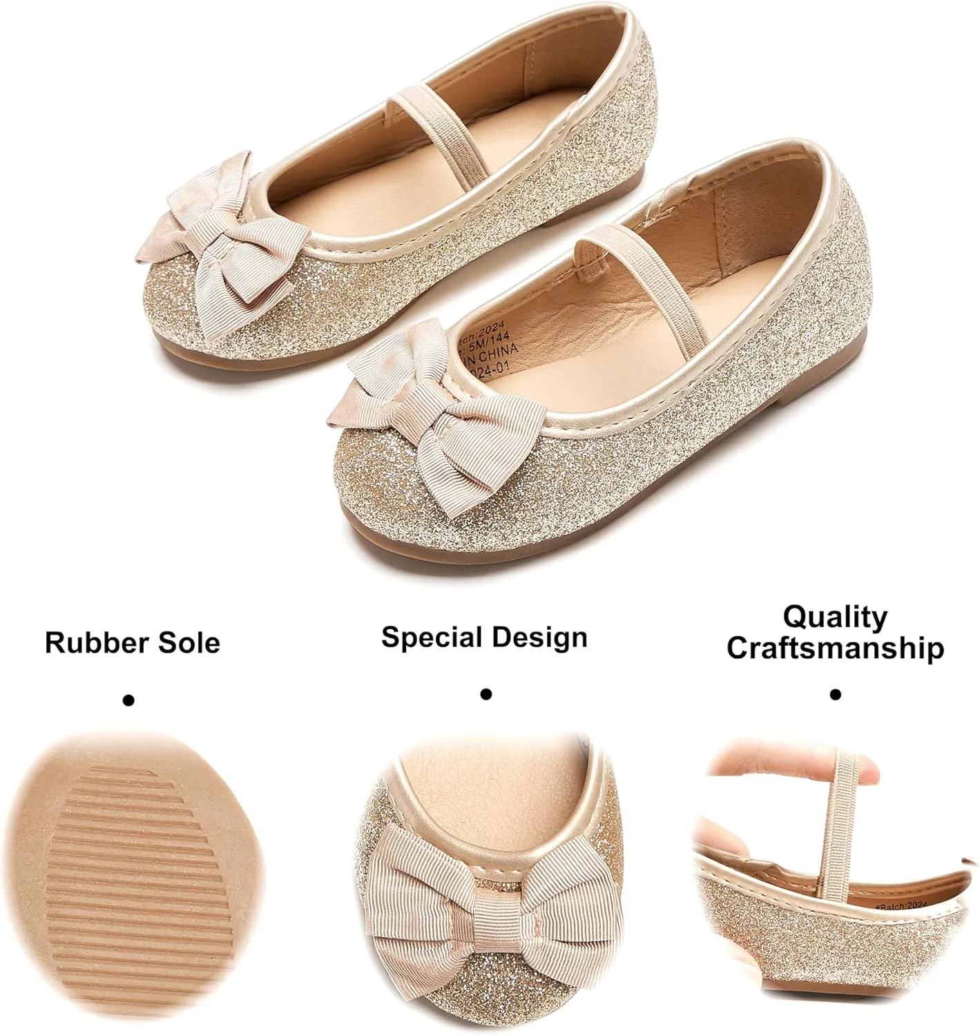 Felix & Flora Toddler Flower Girl Mary Jane Shoes - Little Girls Dress Flats Princess Wedding Party