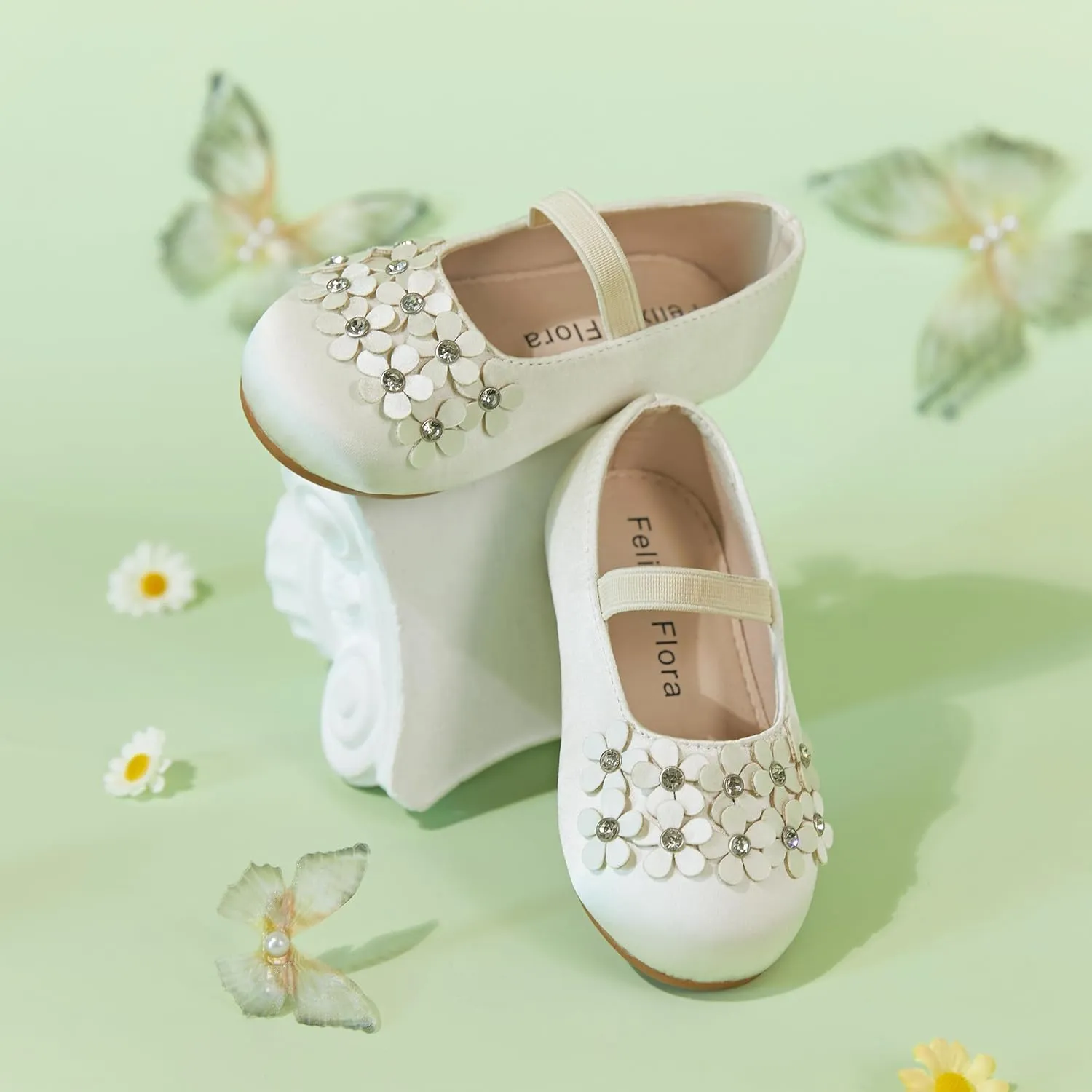 Felix & Flora Toddler Girl Dress Shoes - Flower Girl Ballet Flats School Wedding Party