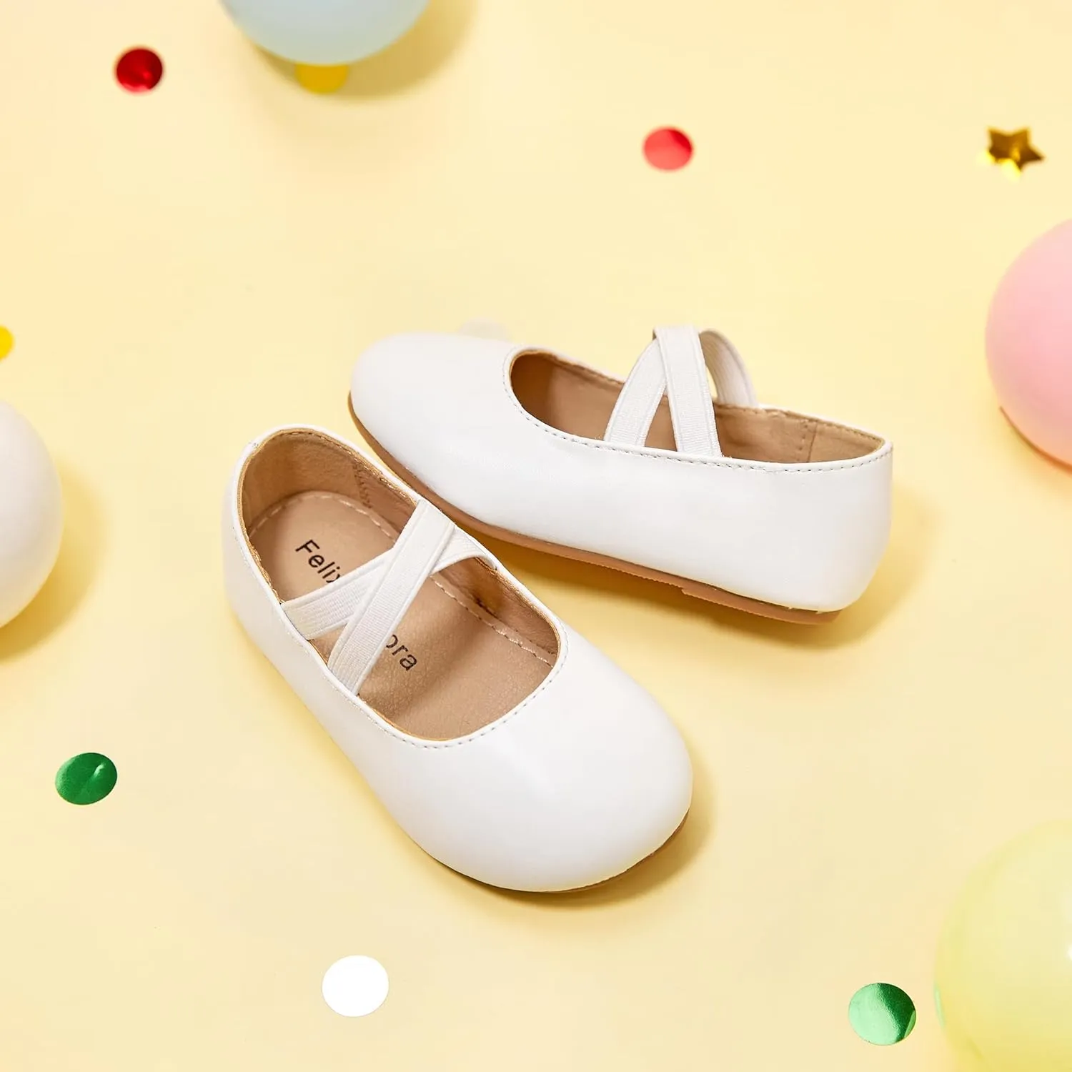 Felix & Flora Toddler Girl Dress Shoes - Flower Girl Ballet Mary Jane Flats Party School Wedding