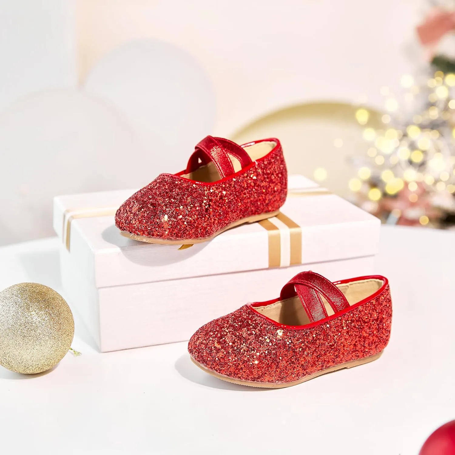 Felix & Flora Toddler Girl Dress Shoes - Flower Girl Ballet Mary Jane Flats Party School Wedding