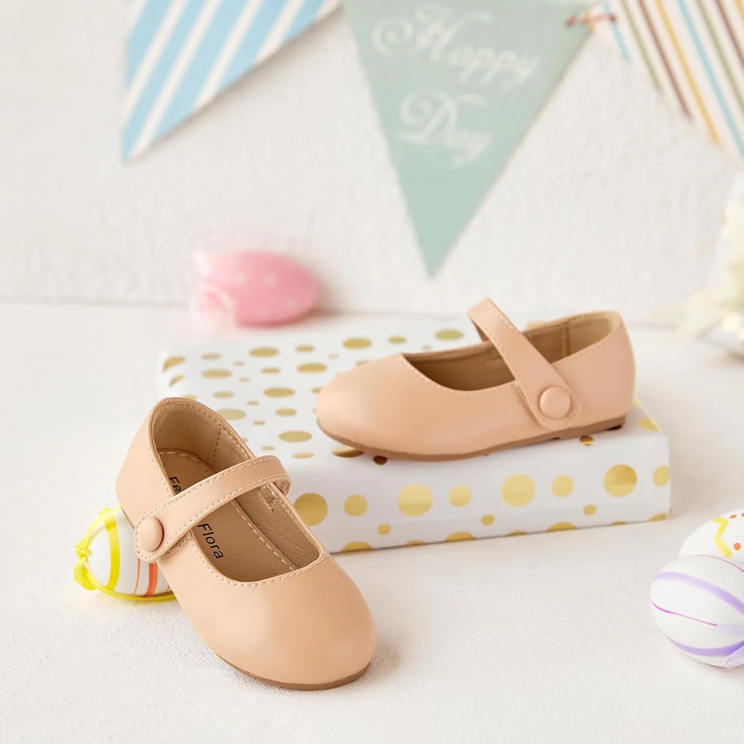 Felix & Flora Toddler Girl Dress Shoes - Flower Girl Ballet Mary Jane Flats Party School Wedding