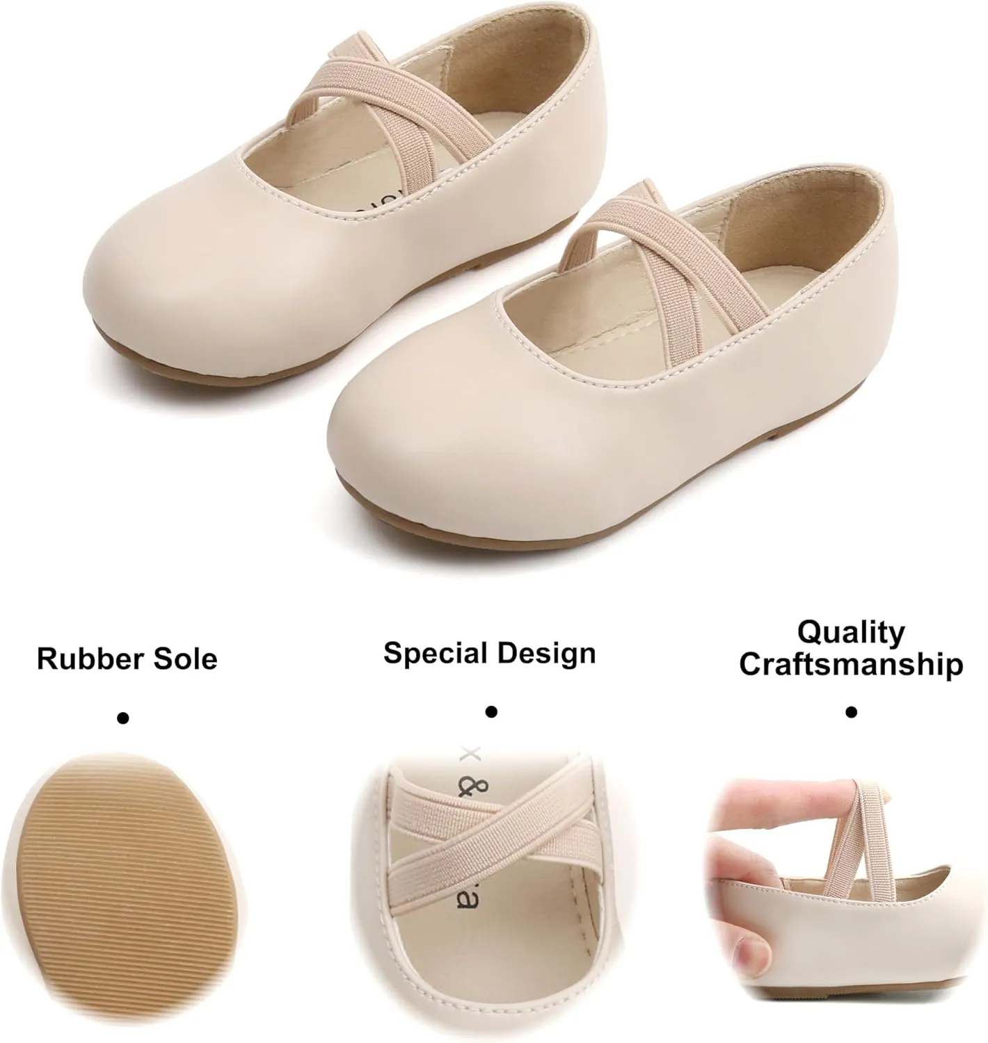Felix & Flora Toddler Girl Dress Shoes - Flower Girl Ballet Mary Jane Flats Party School Wedding