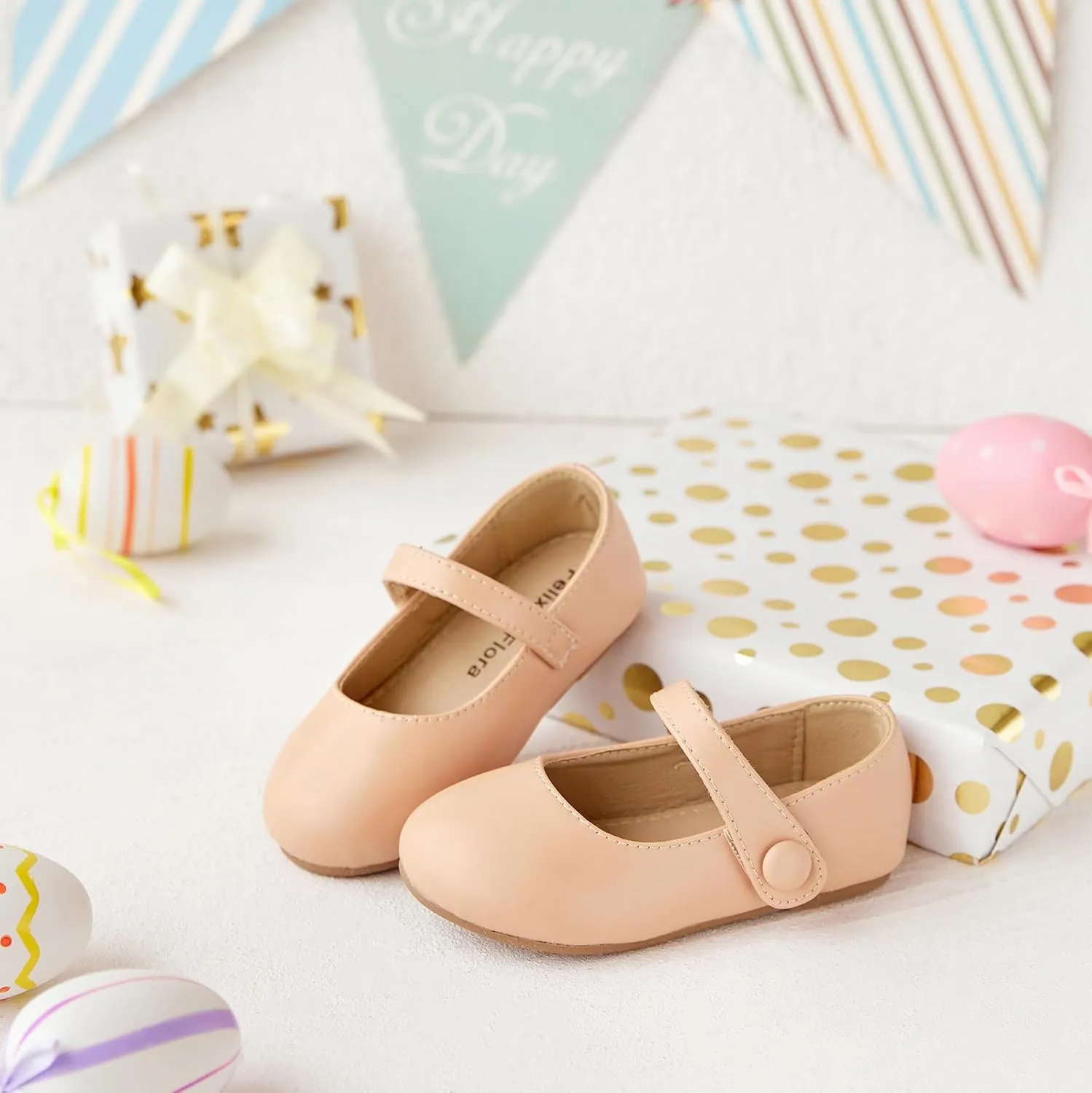 Felix & Flora Toddler Girl Dress Shoes - Flower Girl Ballet Mary Jane Flats Party School Wedding