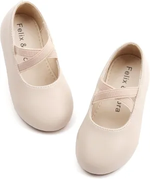 Felix & Flora Toddler Girl Dress Shoes - Flower Girl Ballet Mary Jane Flats Party School Wedding