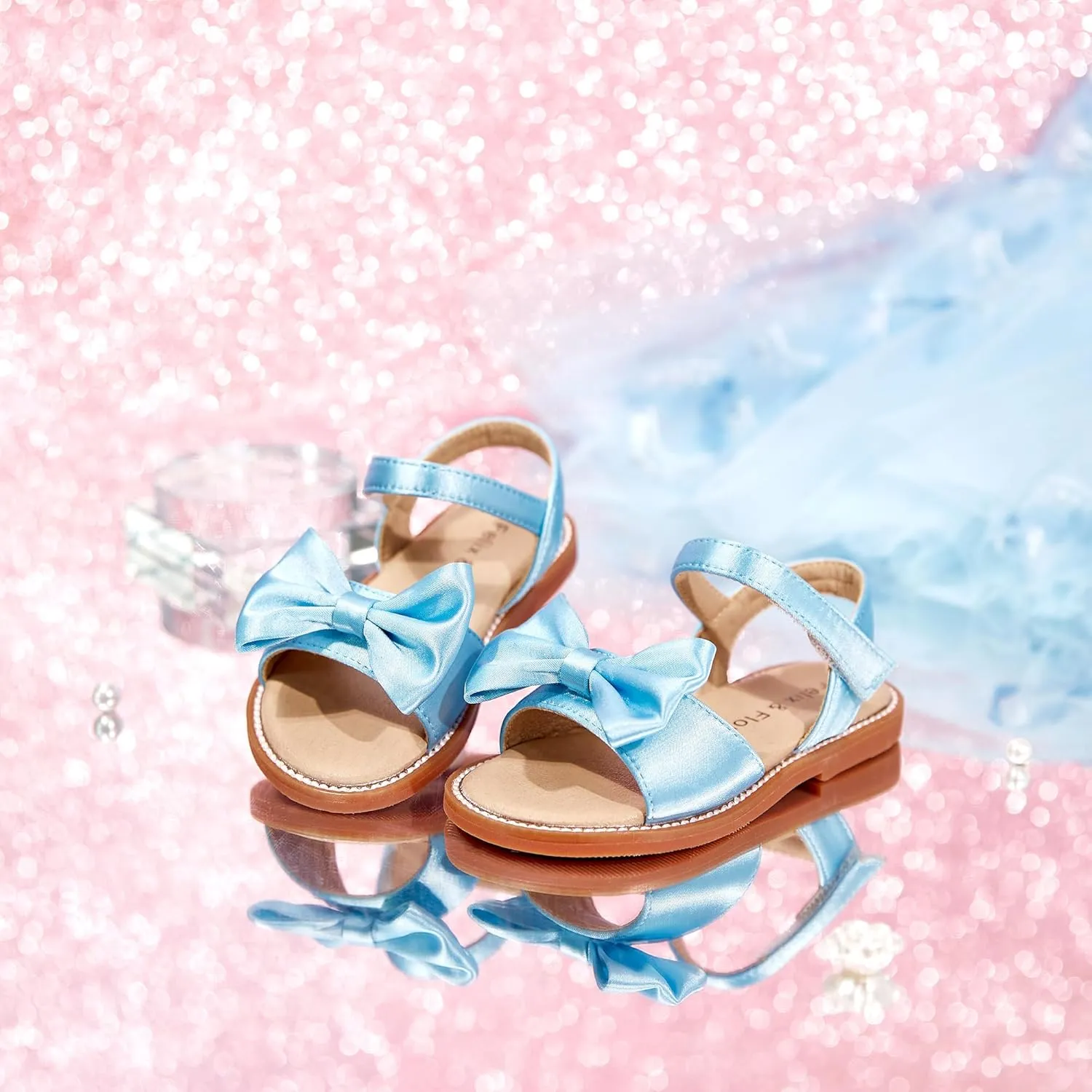 Felix & Flora Toddler Girl Sandals - Flower Girl Dress Shoes Open Toe Little Kid Summer Flats