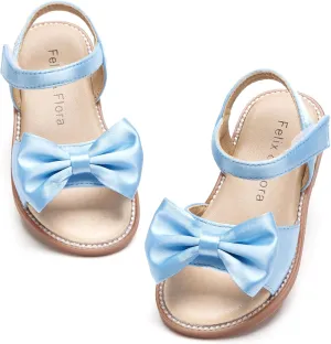 Felix & Flora Toddler Girl Sandals - Flower Girl Dress Shoes Open Toe Little Kid Summer Flats