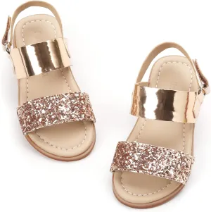 Felix & Flora Toddler Girl Sandals - Flower Girl Dress Shoes Open Toe Little Kid Summer Flats