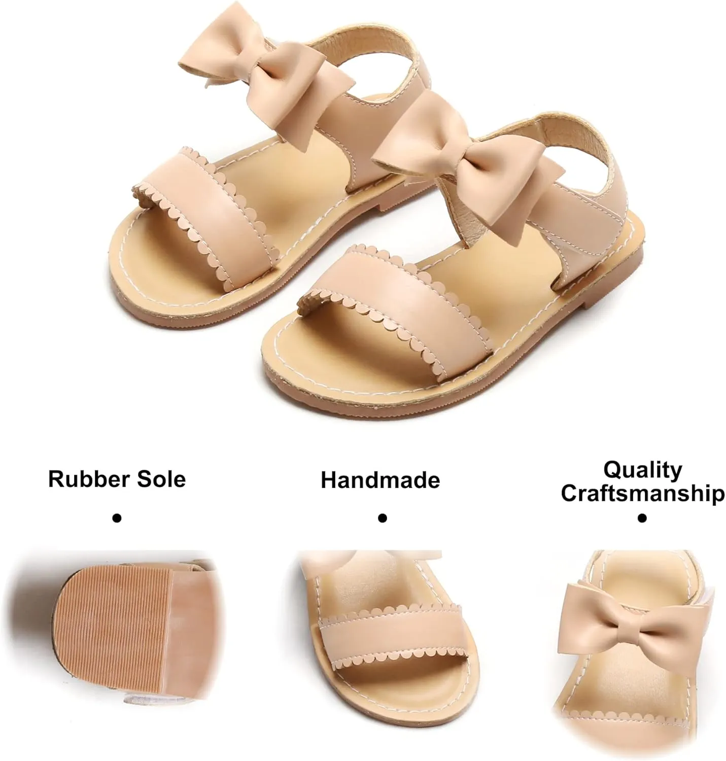 Felix & Flora Toddler Girl Sandals - Flower Girl Dress Shoes Open Toe Little Kid Summer Flats
