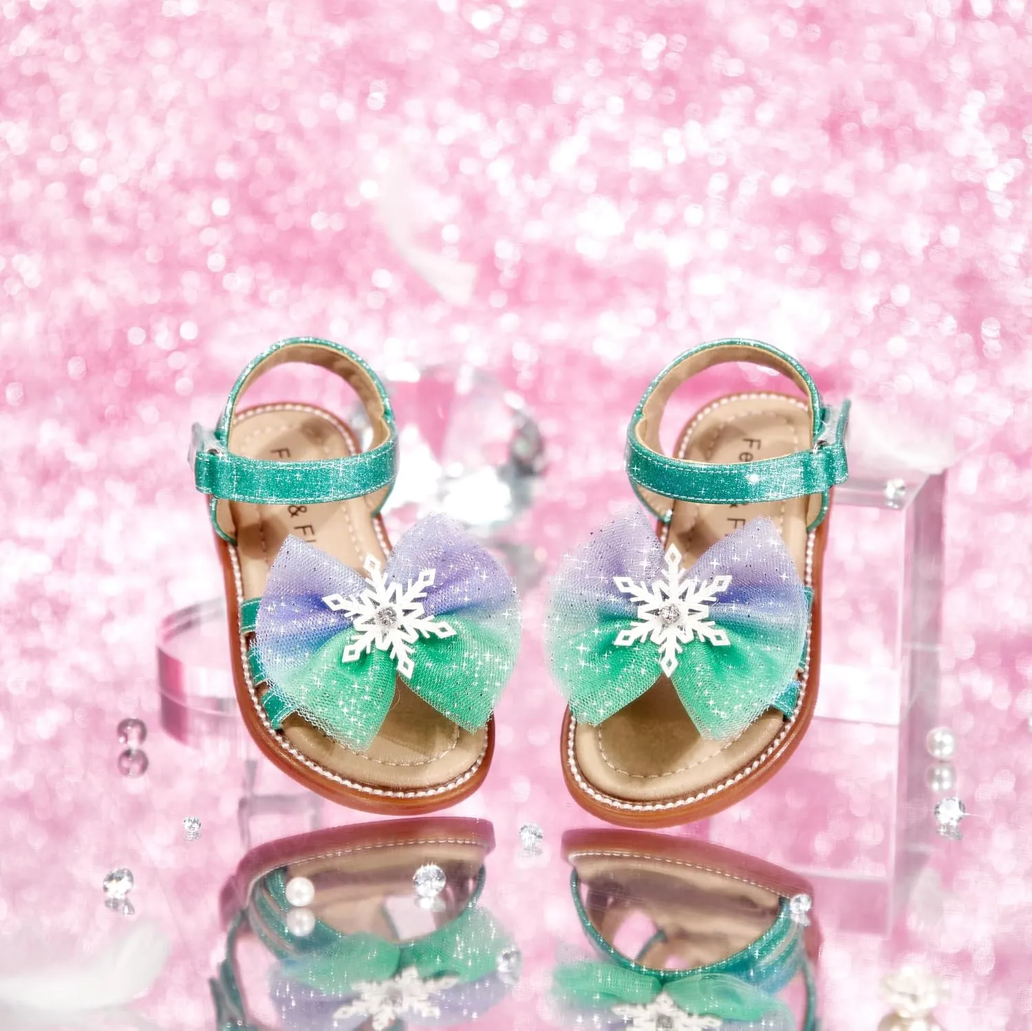 Felix & Flora Toddler Girl Sandals -Flower Girl Dress Shoes Open Toe Little Kid Summer Flats