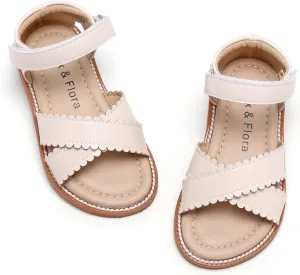 Felix & Flora Toddler Girl Sandals -Flower Girl Dress Shoes Open Toe Little Kid Summer Flats