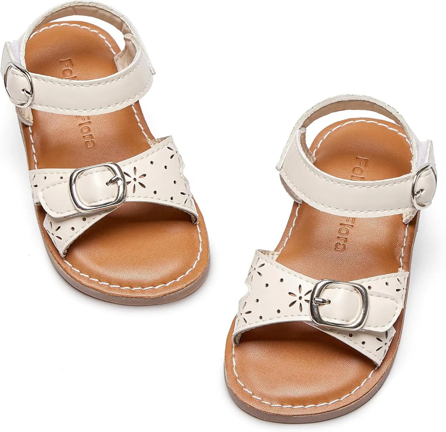 Felix & Flora Toddler Girl Sandals - Flower Girl Dress Shoes Open Toe Little Kid Summer Flats