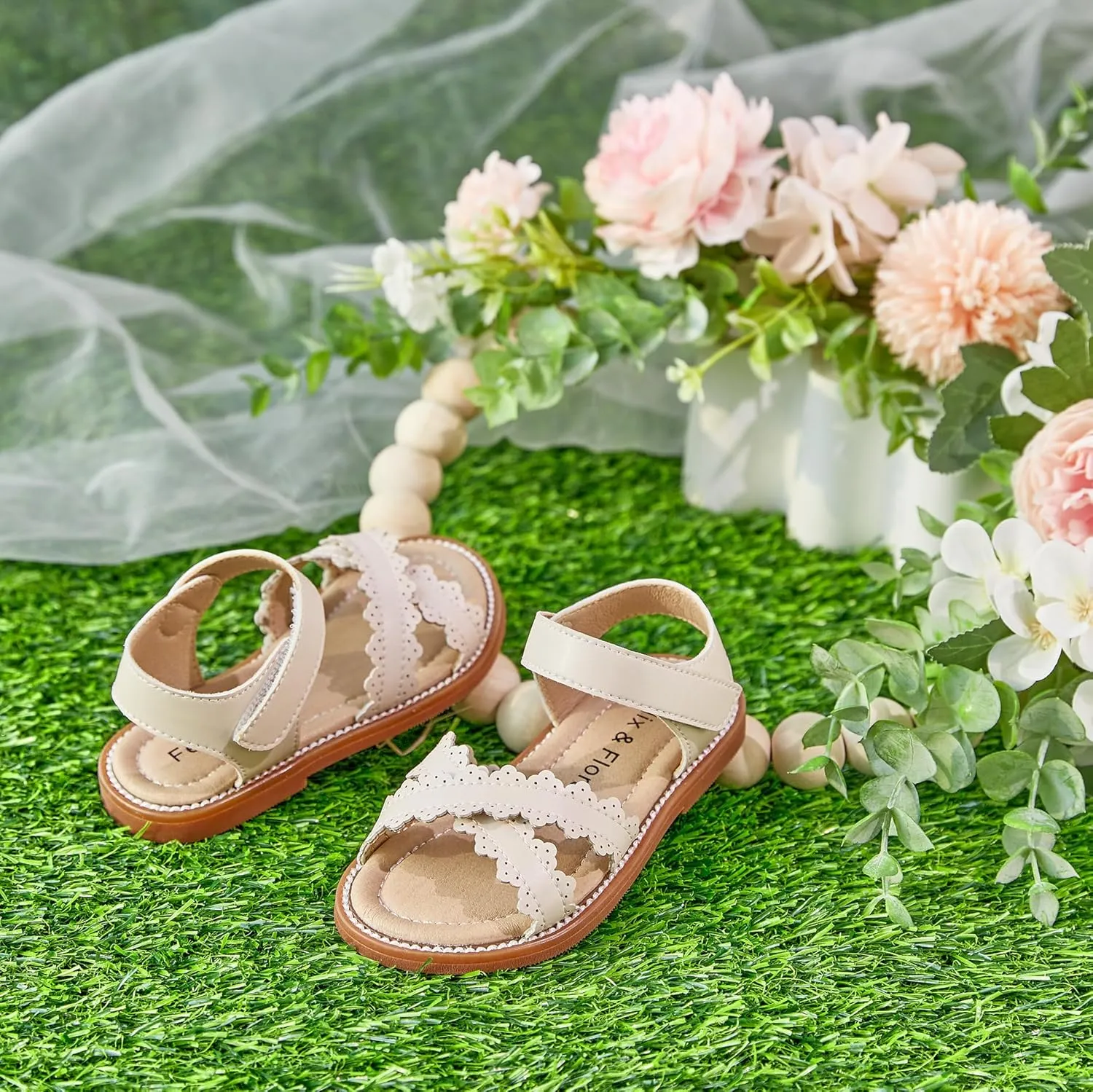 Felix & Flora Toddler Girl Sandals - Little Girl Easter Summer Dress Shoes Lightweight Open Toe Beach Holiday.