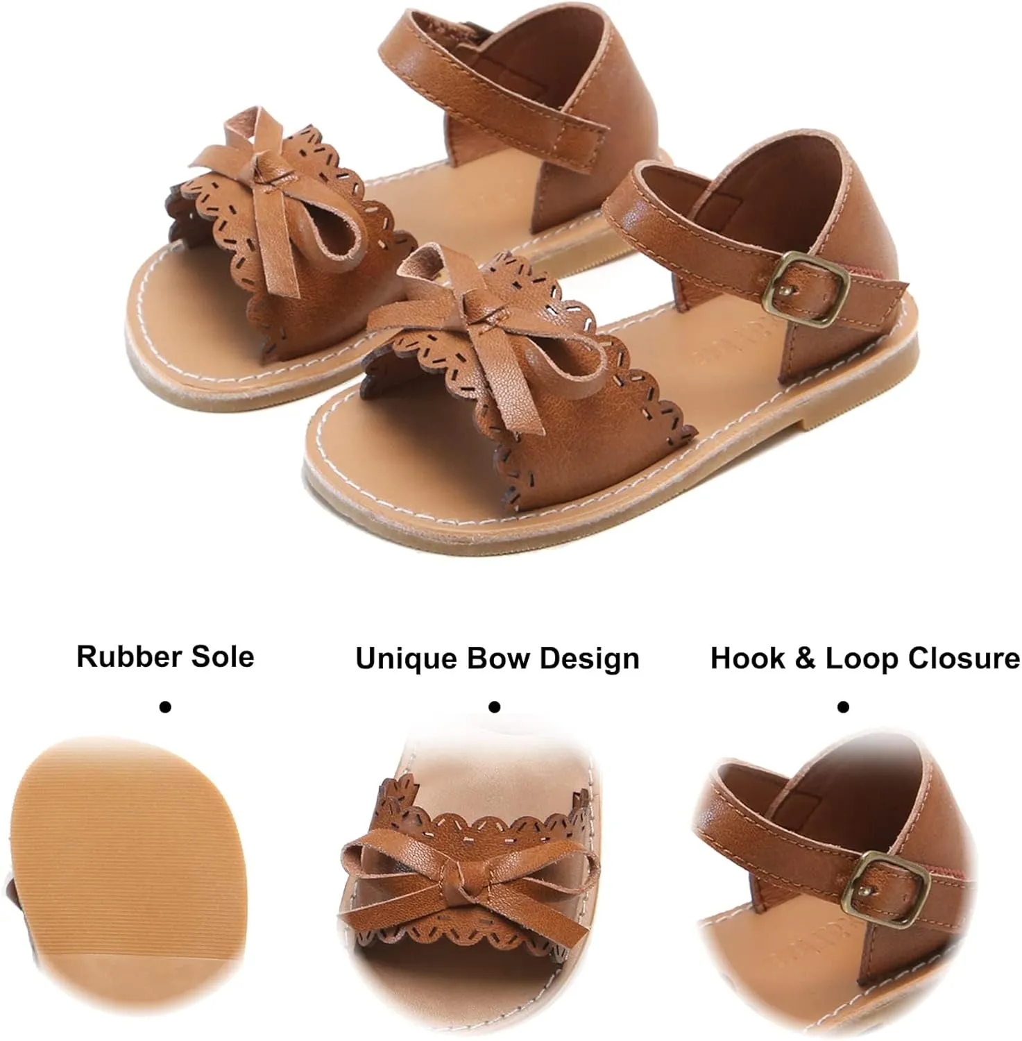 Felix & Flora Toddler Girl Sandals - Little Girl Easter Summer Dress Shoes Lightweight Open Toe Beach Holiday.