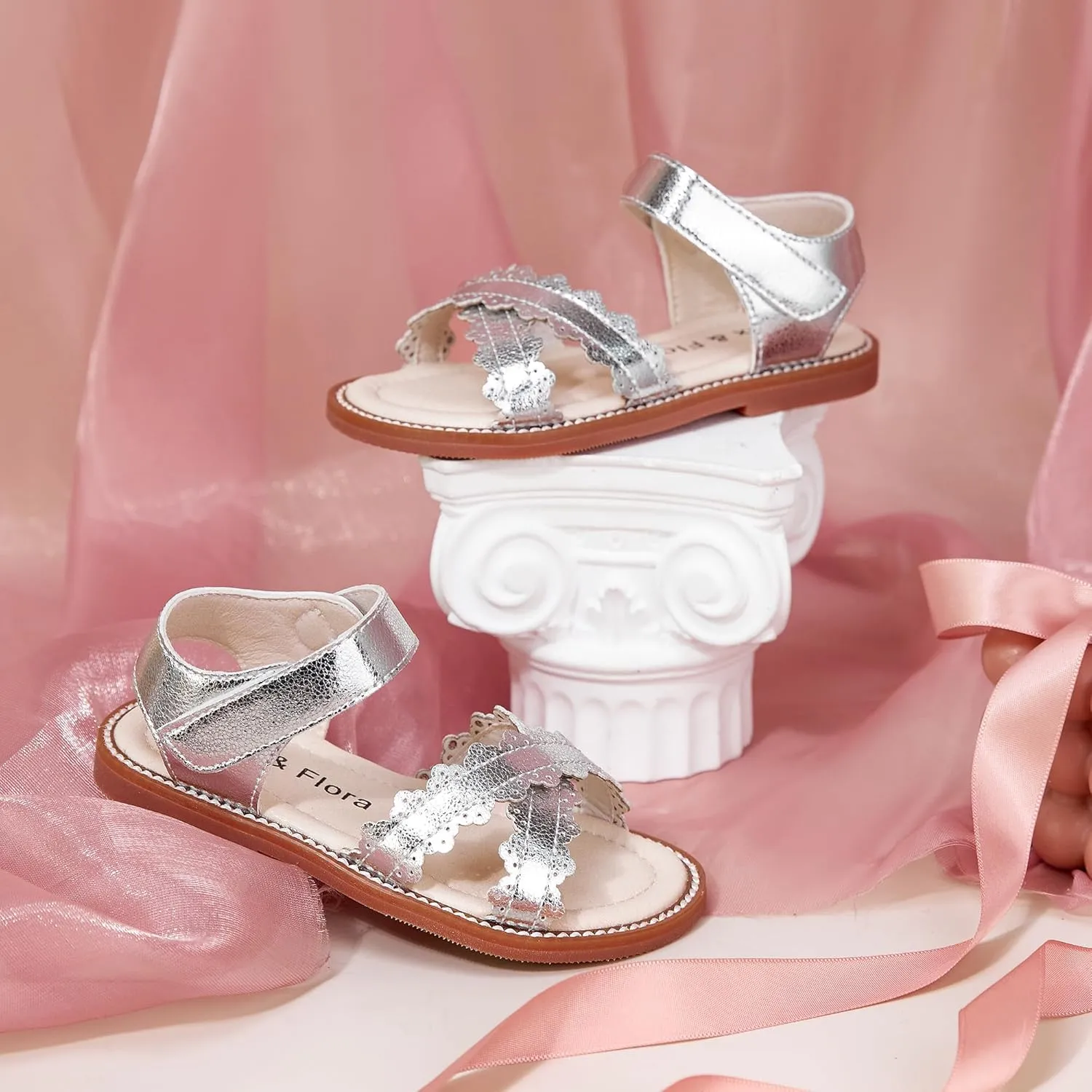 Felix & Flora Toddler Girl Sandals - Little Girl Easter Summer Dress Shoes Lightweight Open Toe Beach Holiday.