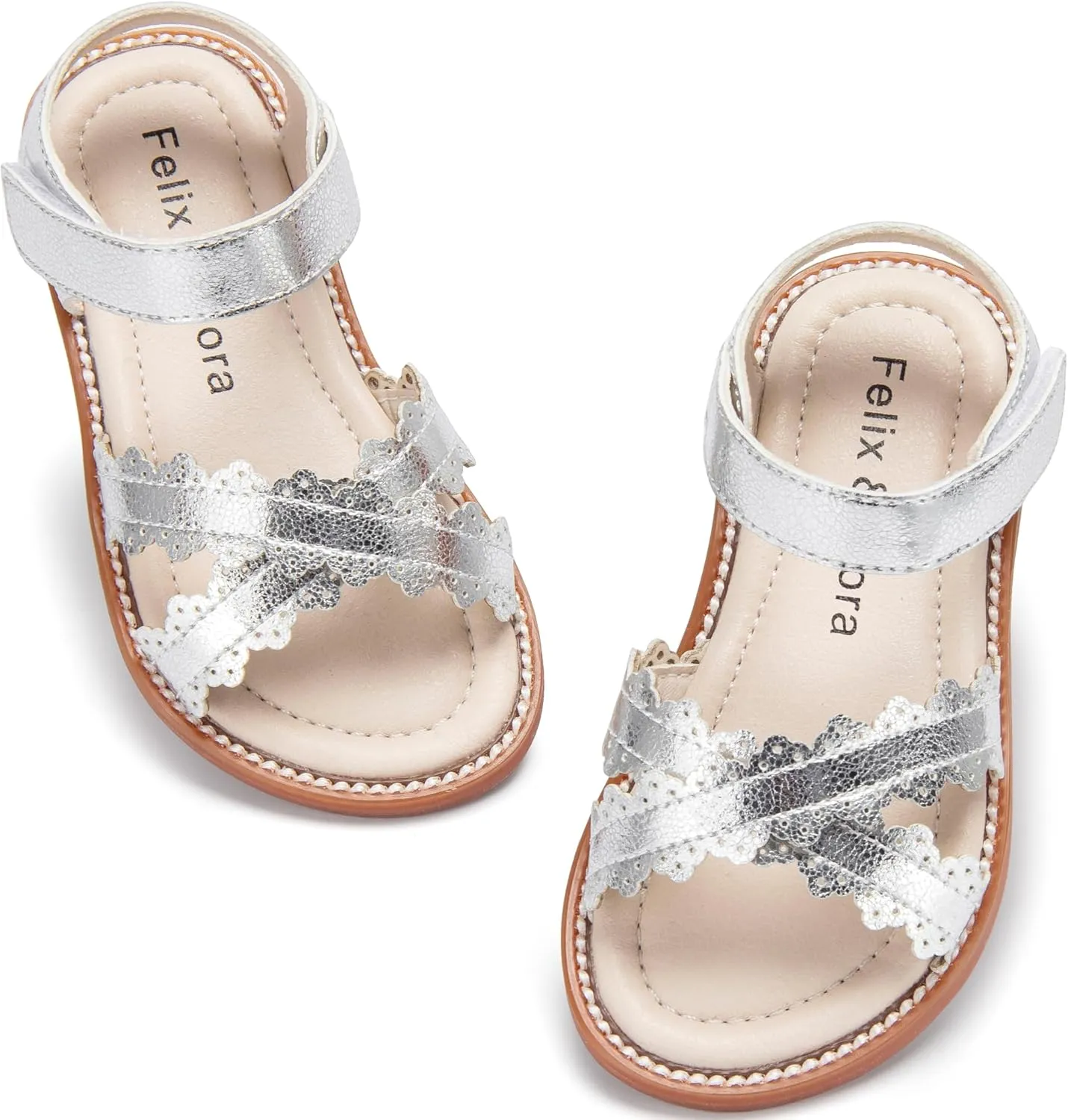 Felix & Flora Toddler Girl Sandals - Little Girl Easter Summer Dress Shoes Lightweight Open Toe Beach Holiday.