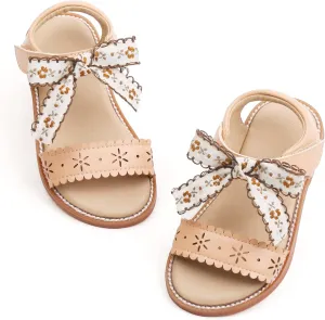 Felix & Flora Toddler Girls Sandals Soft Rubber Flats Summer Baby Flower Girl Shoes.
