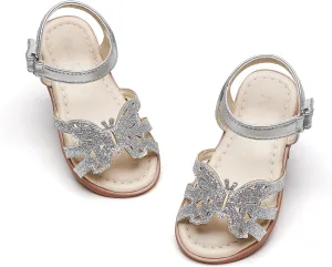 Felix & Flora Toddler Girls Sandals Soft Rubber Flats Summer Baby Flower Girl Shoes.