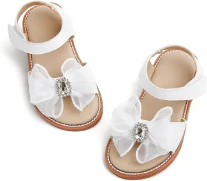 Felix & Flora Toddler Girls Sandals Soft Rubber Flats Summer Baby Flower Girl Shoes.