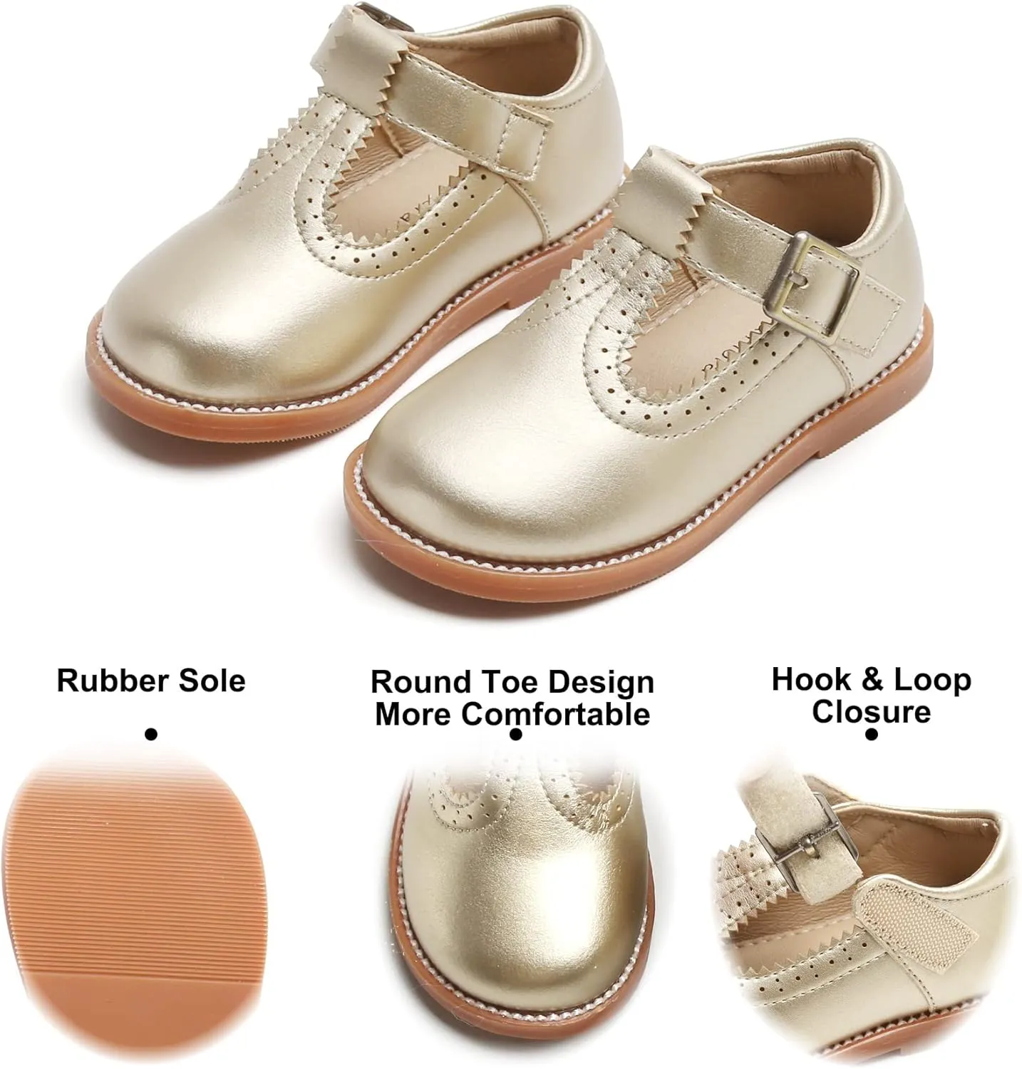 Felix & Flora Toddler Little Girl Mary Jane Dress Shoes - Ballet Flats for Easter Flower Girl Party School Shoes.