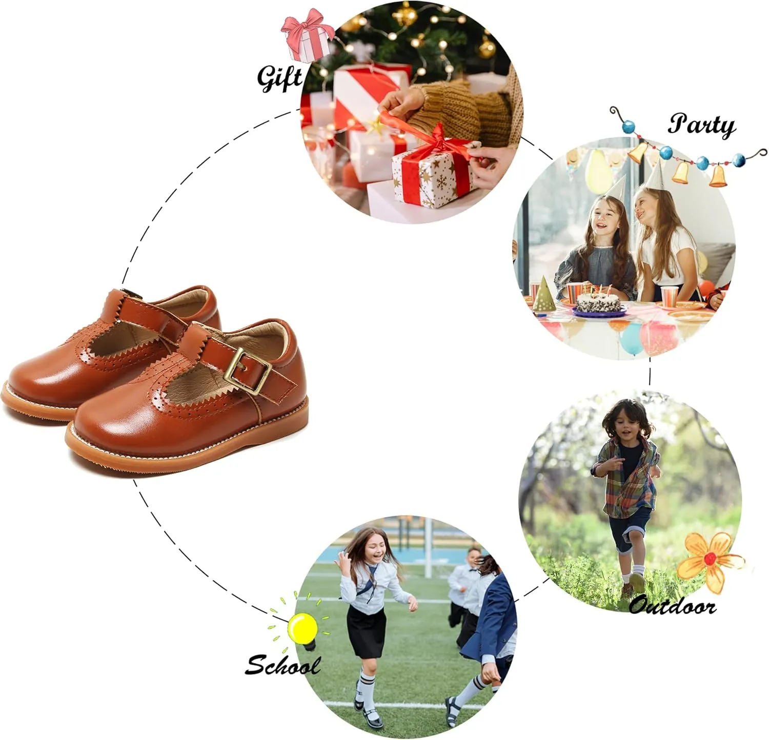 Felix & Flora Toddler Little Girl Mary Jane Dress Shoes - Ballet Flats for Easter Flower Girl Party School Shoes.